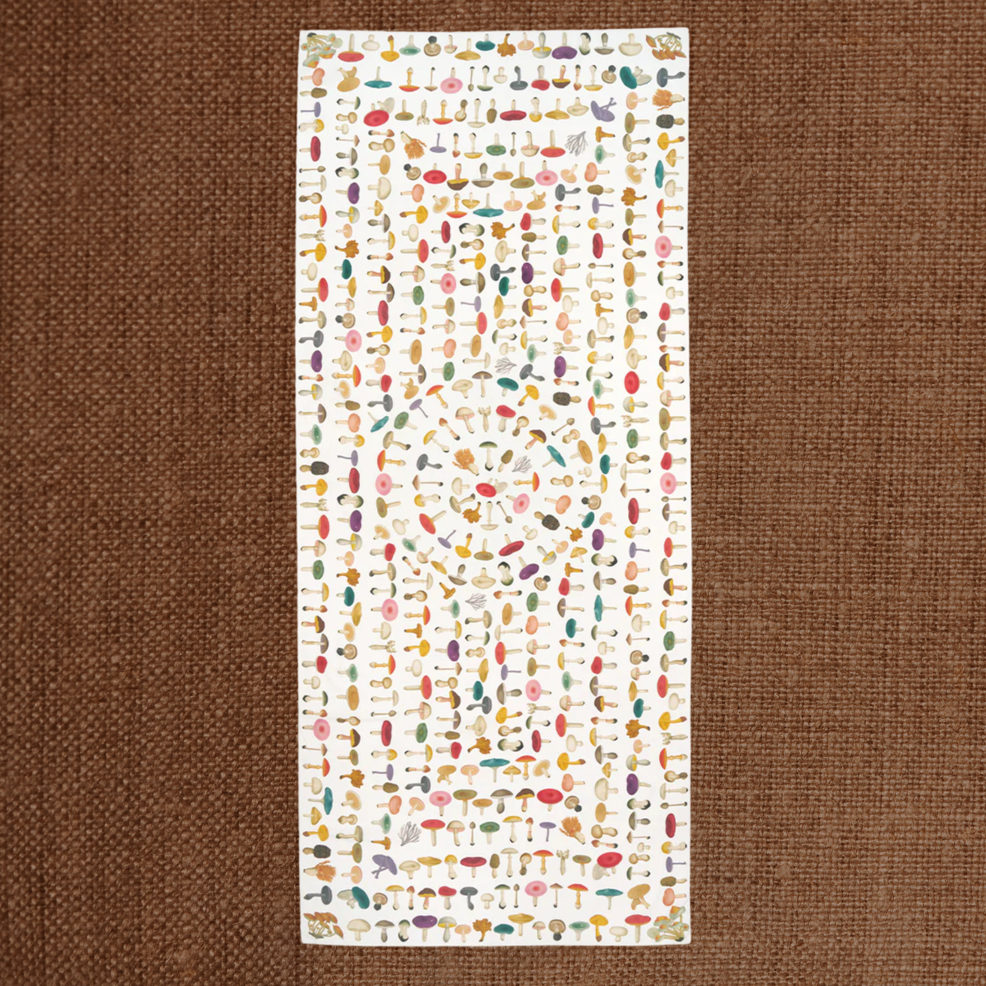 White Fungi Mushroom Linen Tablecloth Large