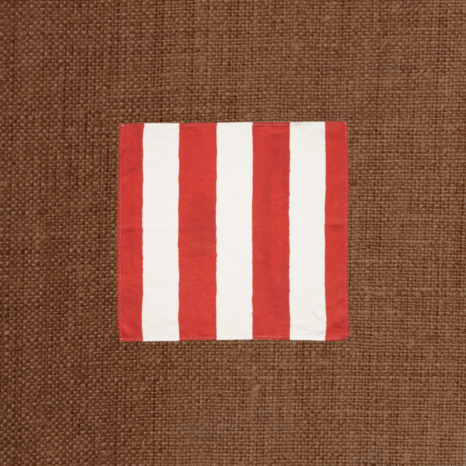Stripe Linen Napkin Red