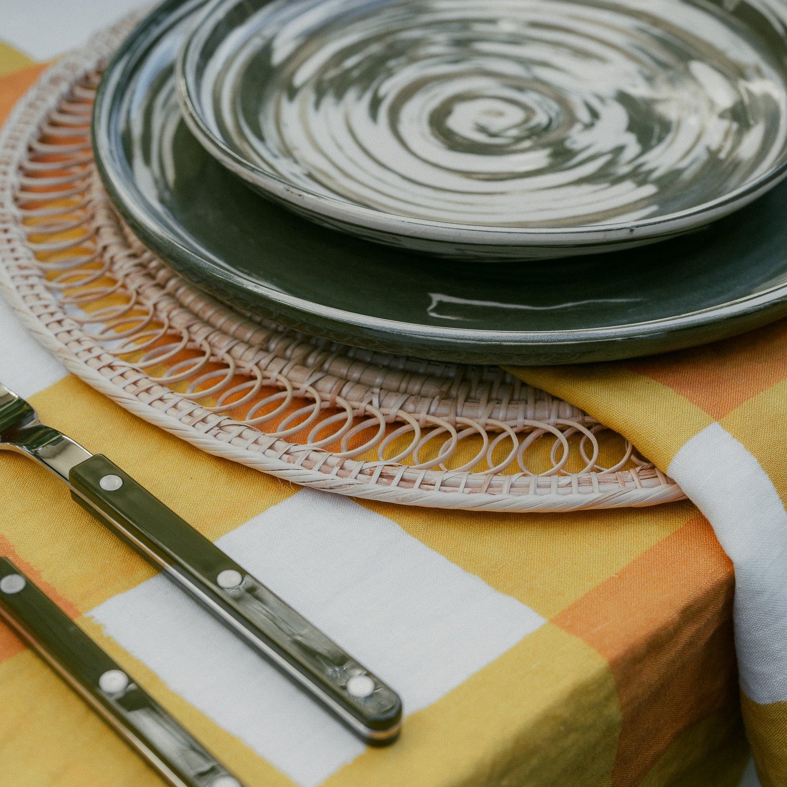 Gingham Linen Napkin Yellow