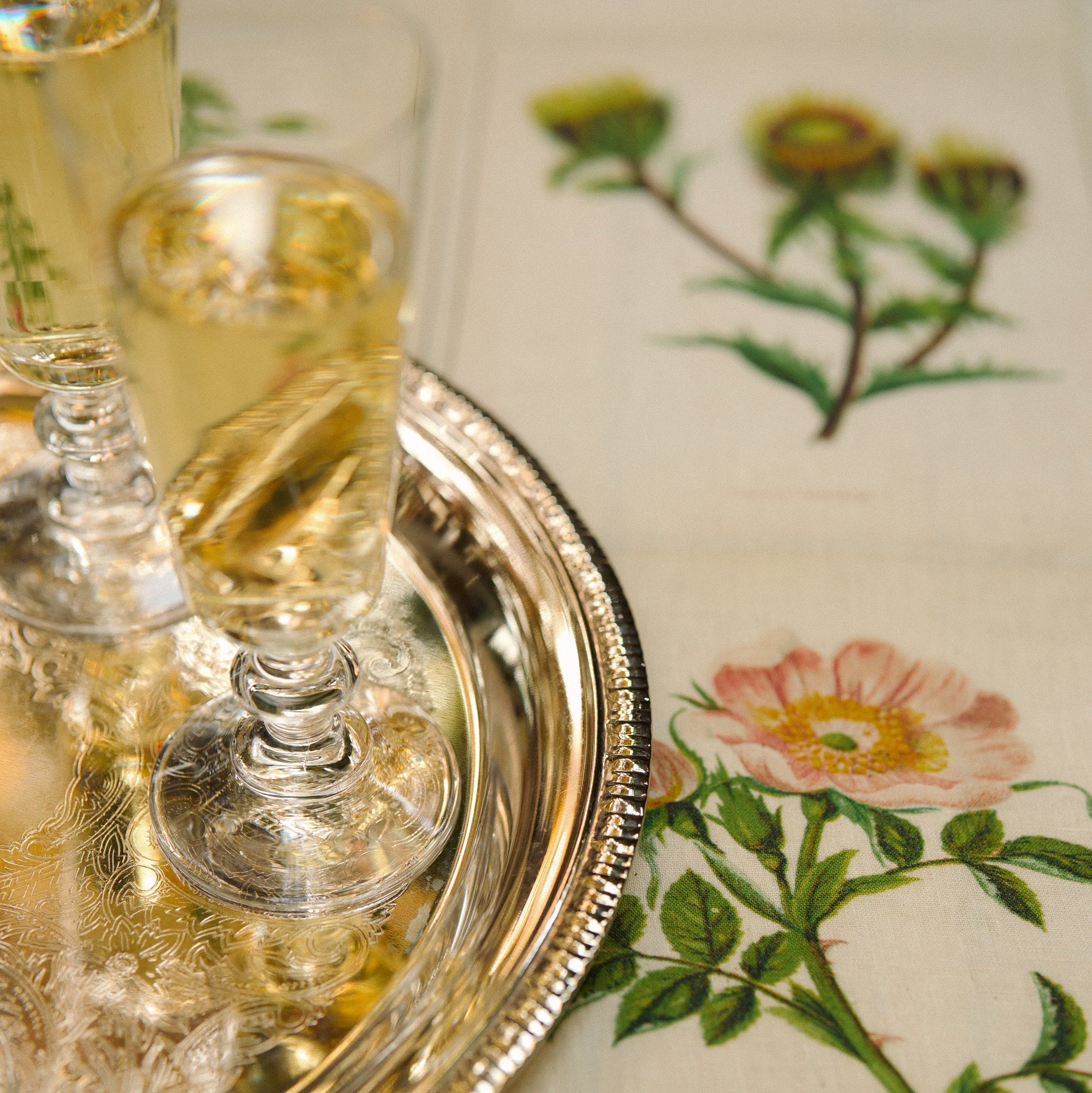 Botanical Tiles Linen Napkin