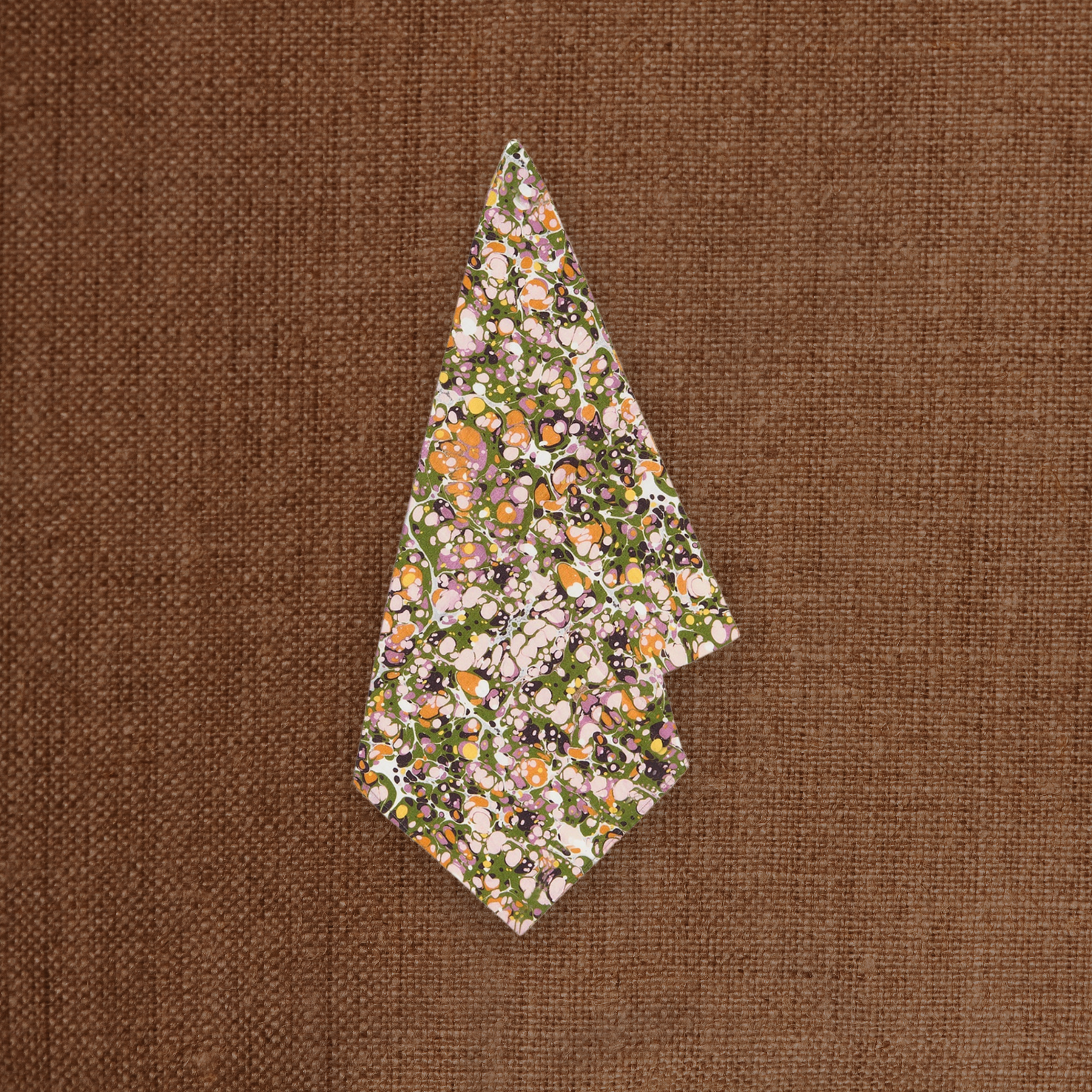 Marble Linen Napkin Green, Rose Pink & Orange