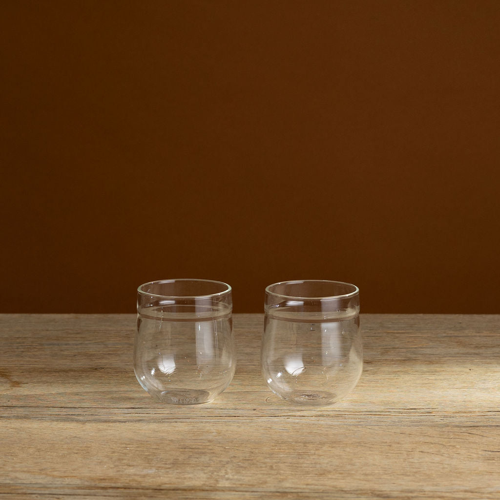 Clear Angle Bell Double Old Fashioned, Set of 2