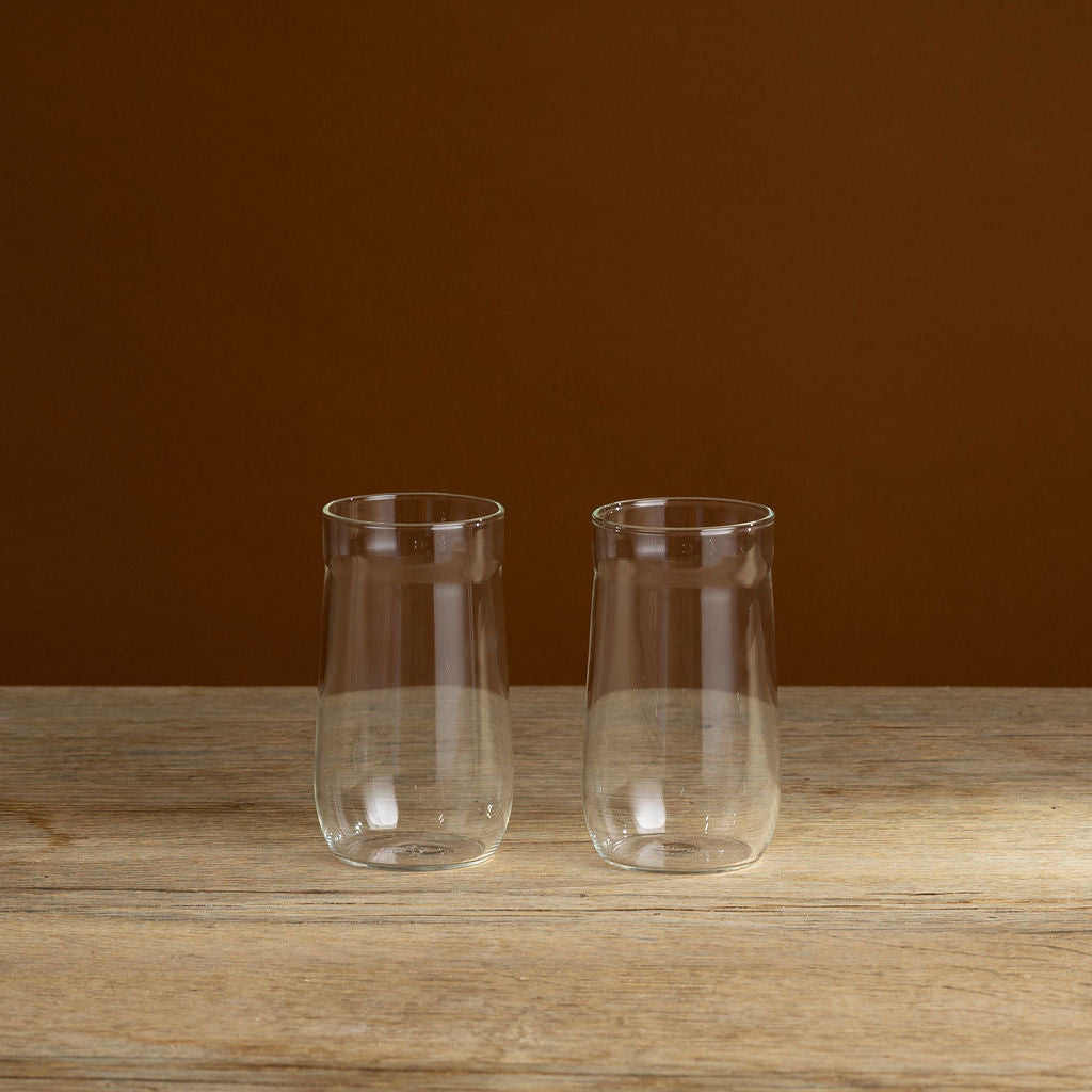 Clear Angle Bell Highball, Set of 2