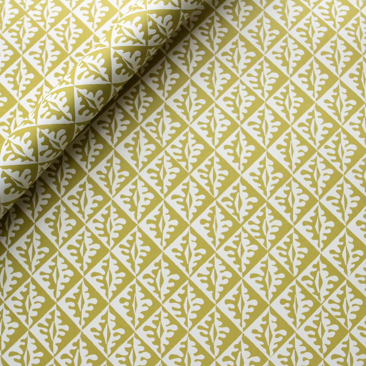 Patterned Paper Oak Leaves Sap Green