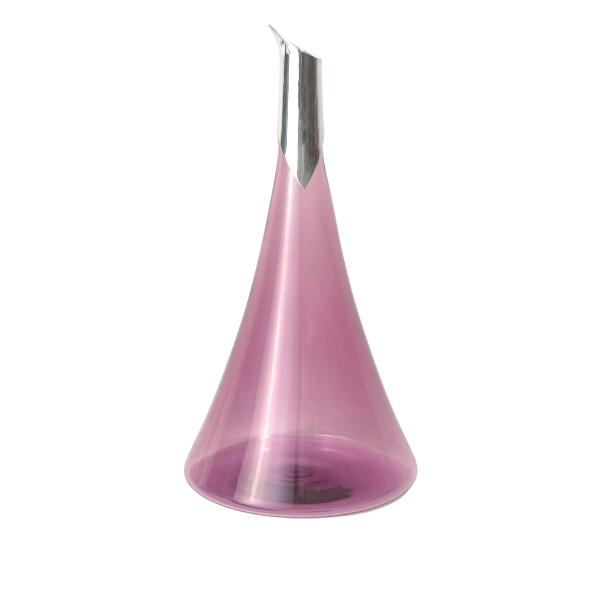 Gibi Light Amethyst Decanter with Silver Spout