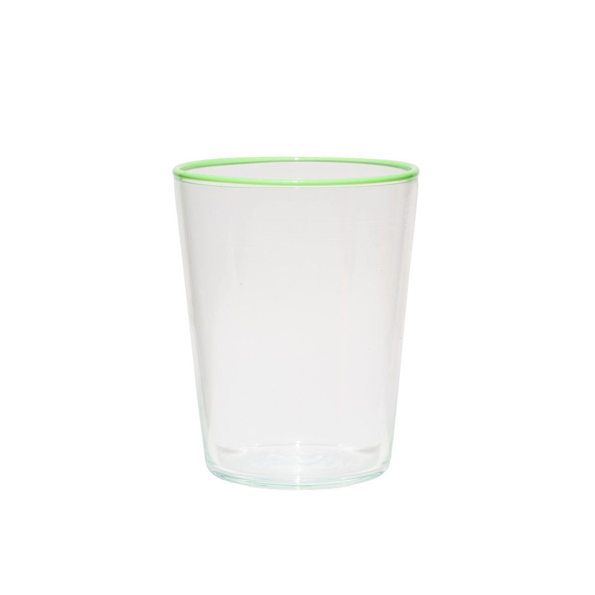 Summer Glass with Light Green Rim Set of 2