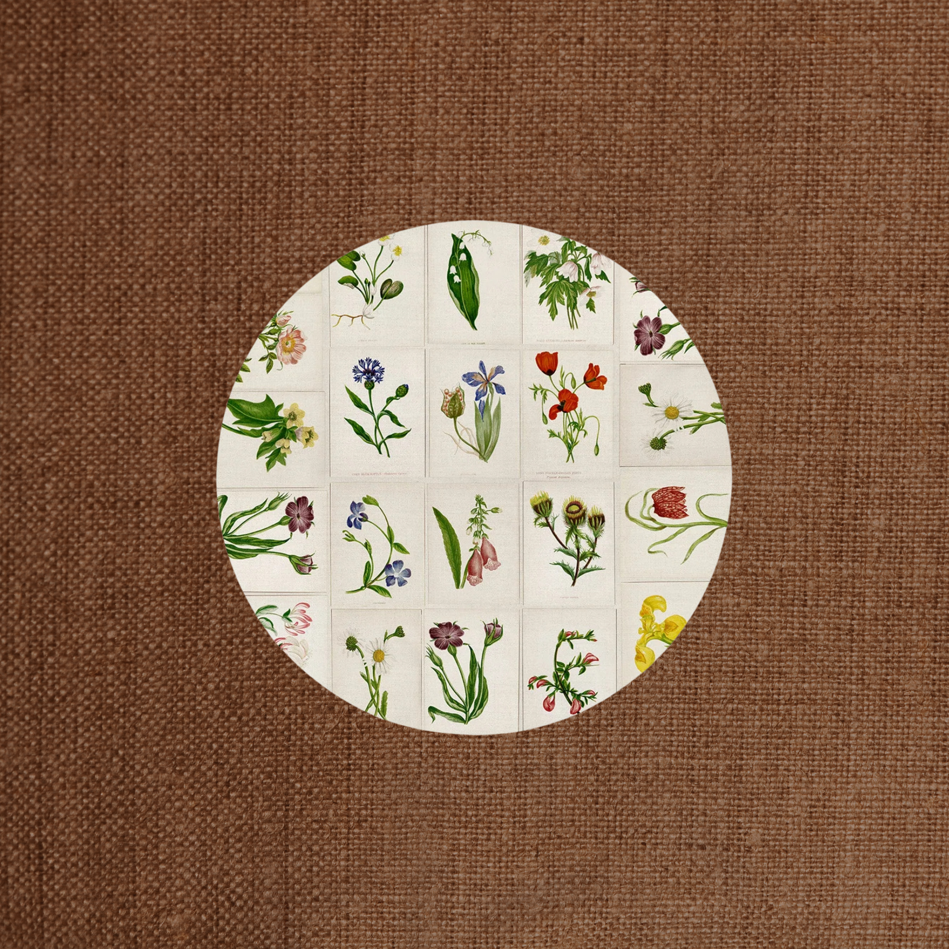'Botanical Tiles' Round Cork Placemat