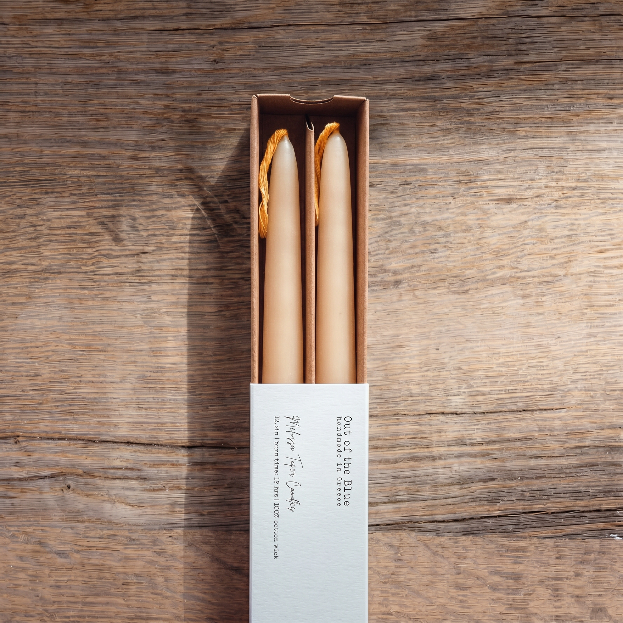 Beeswax Taper Candles, Set of 2