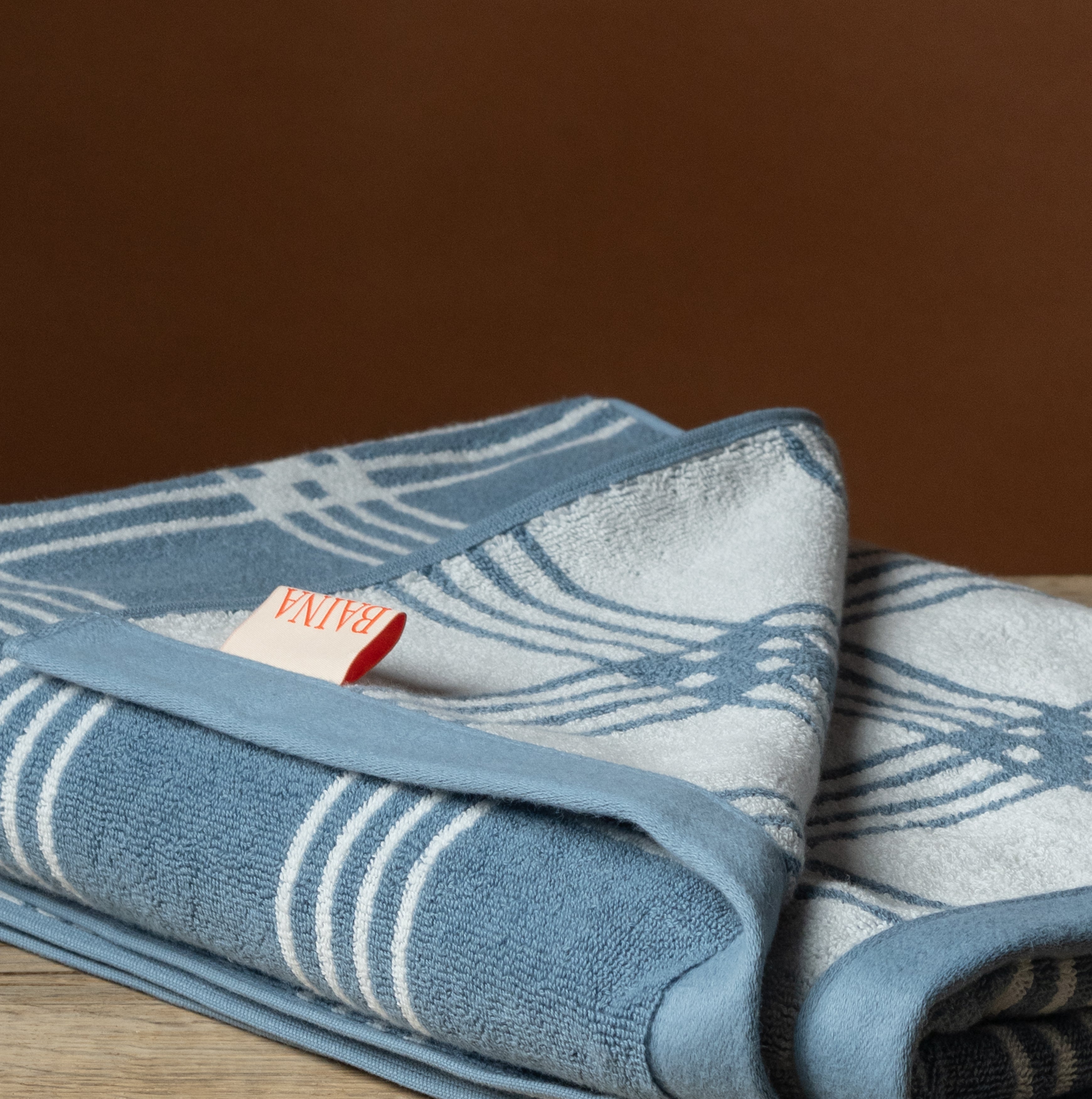 Sorn Bath Towel in Celeste & Chalk