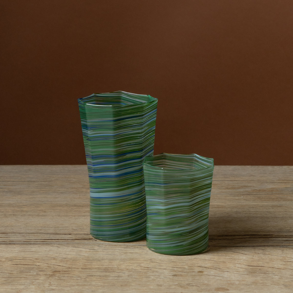 Avocado Mix Octagonal Short Glass