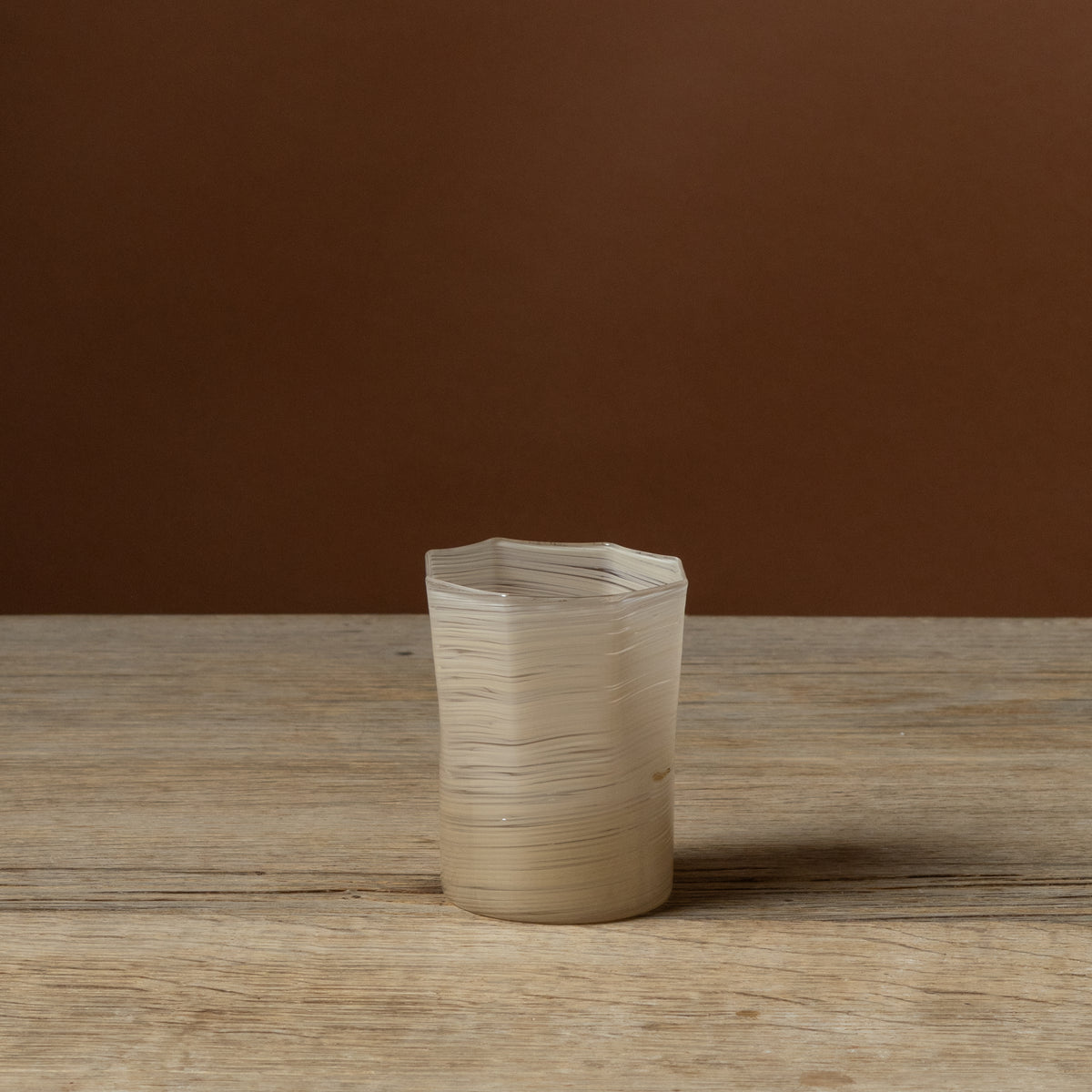 Beige Octagonal Short Glass