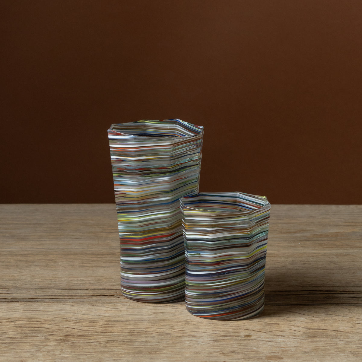 Multi Mix Octagonal Short Glass