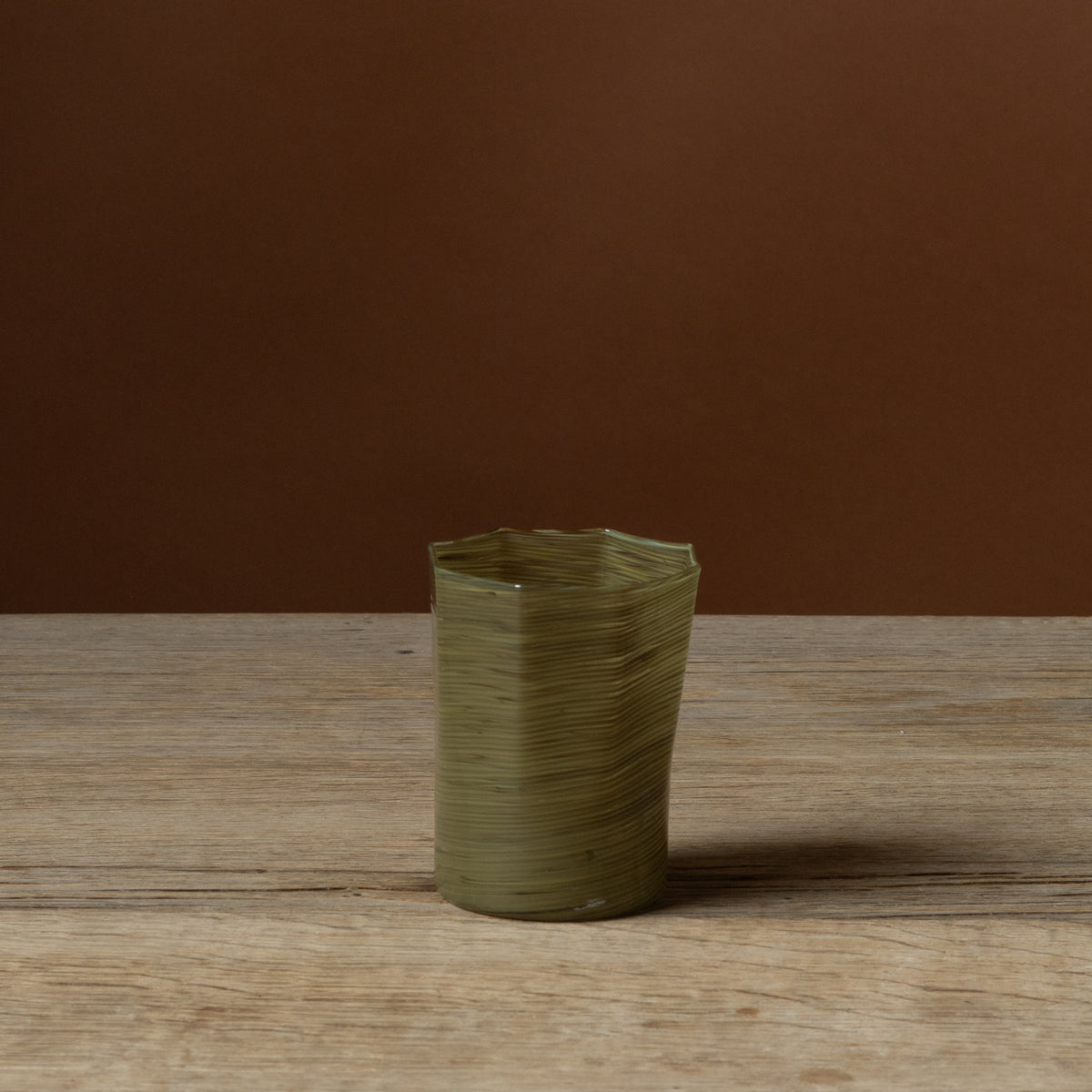 Olive Octagonal Short Glass