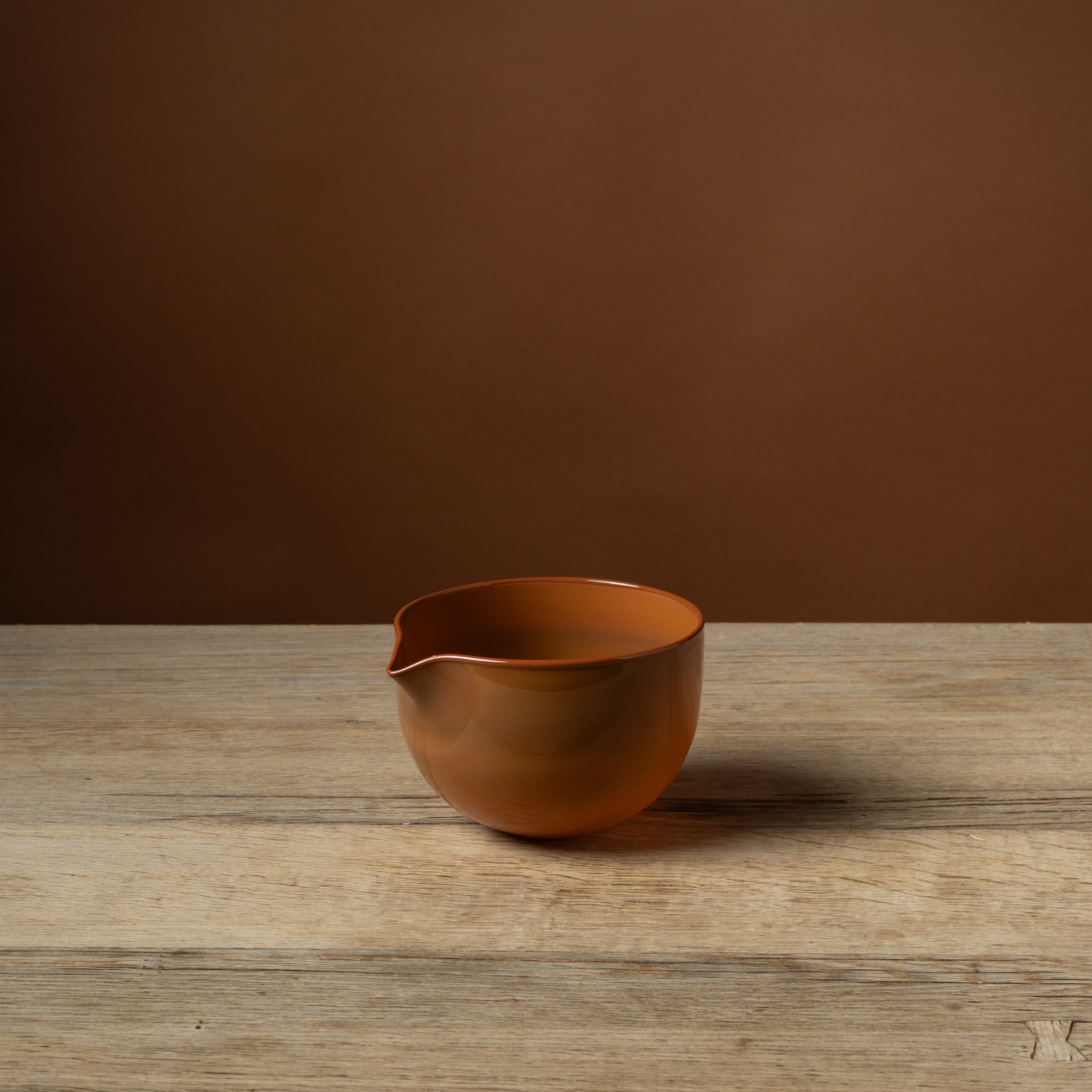 Golden Tobacco Hand-Blown Glass Spout Bowl