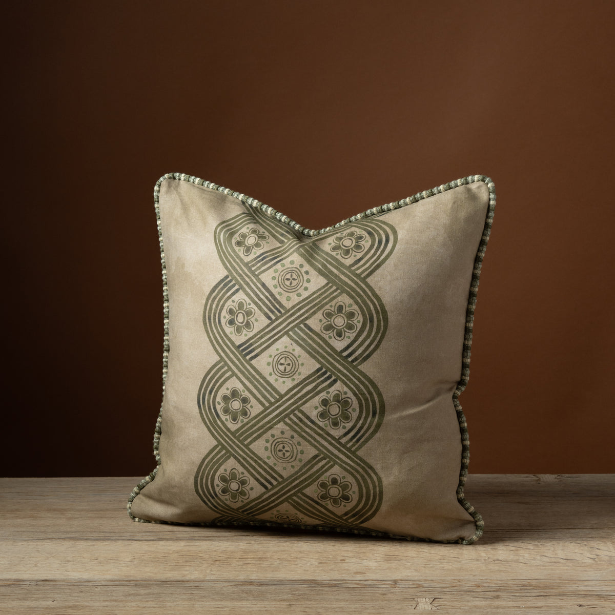 Caryatid Braid Pillow in Cypress