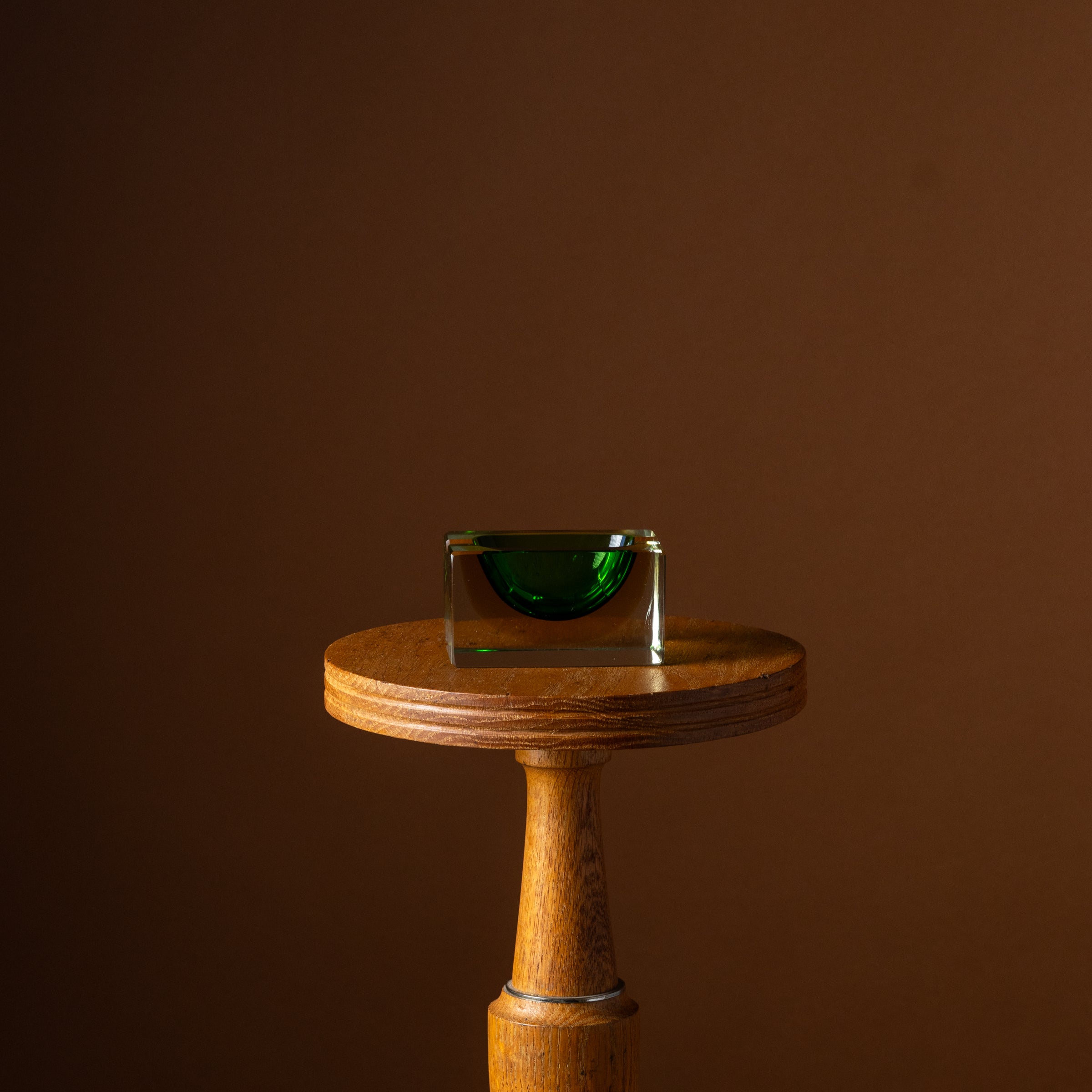 Flavio Poli Green & Yellow Murano Glass Ashtray
