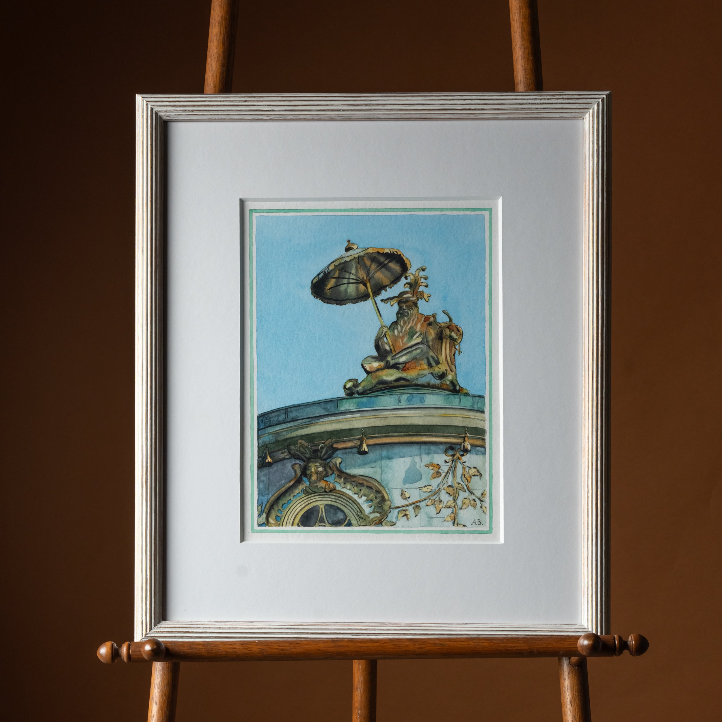 Chinoiserie Figure with Parasol by Aldous Bertram