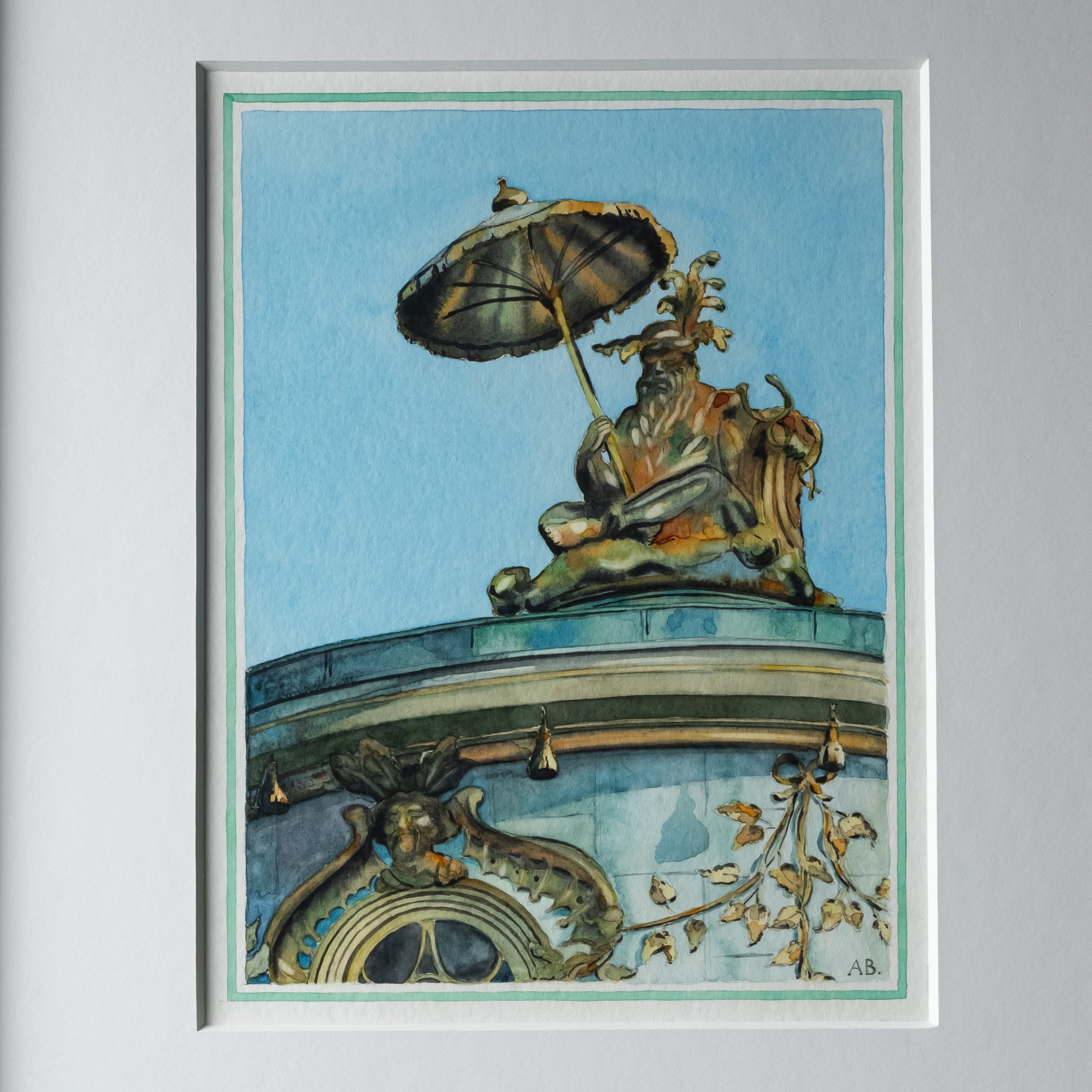 Chinoiserie Figure with Parasol by Aldous Bertram