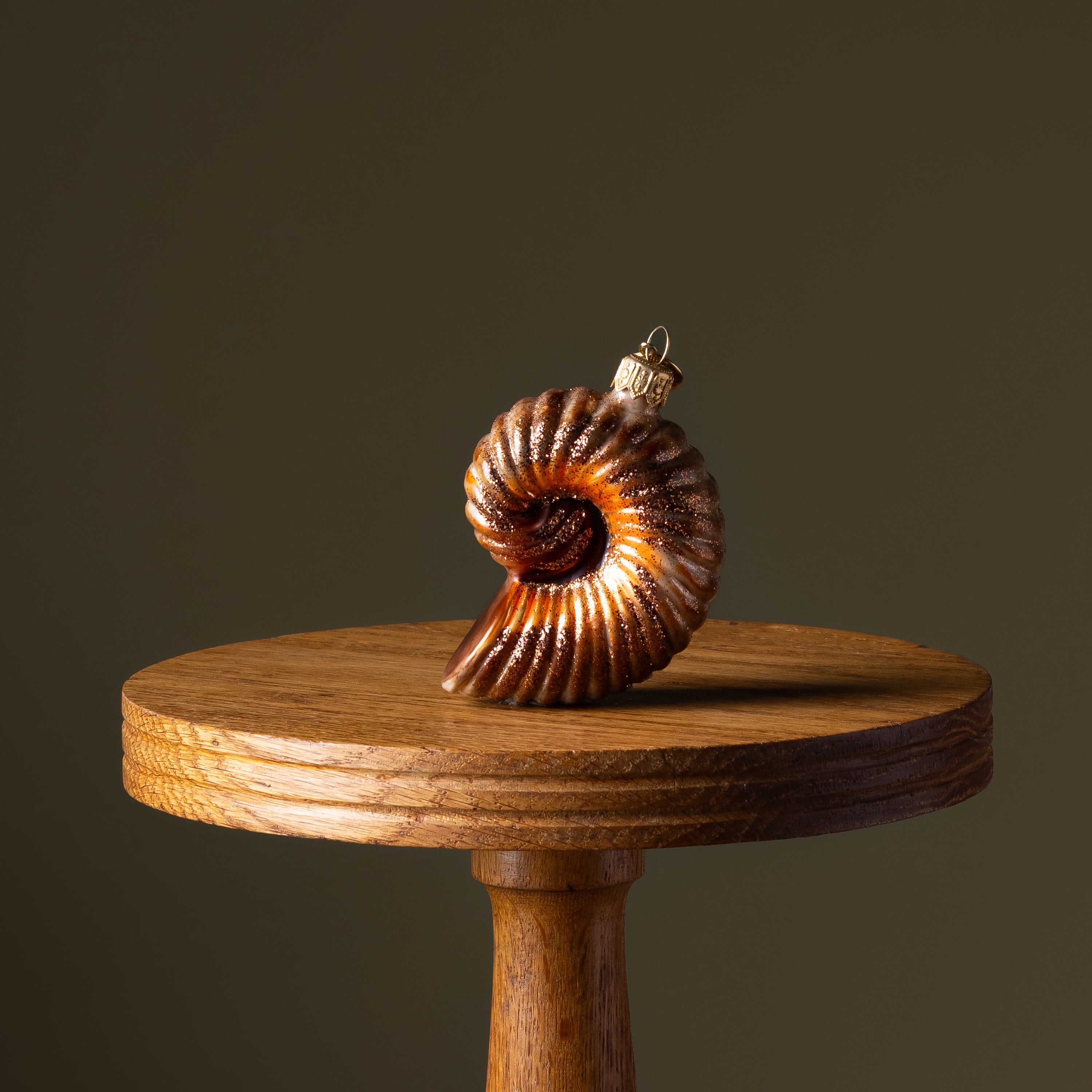 Tortoise Nautilus Shell Glass Ornament