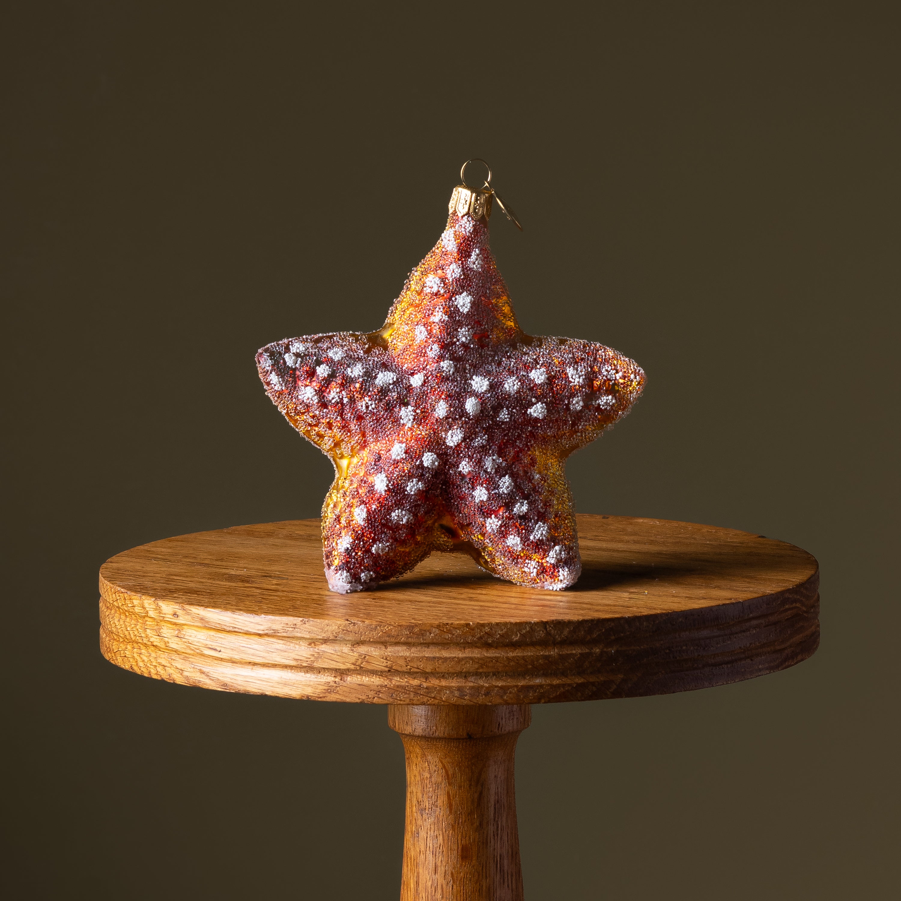 Frosted Starfish Glass Ornament