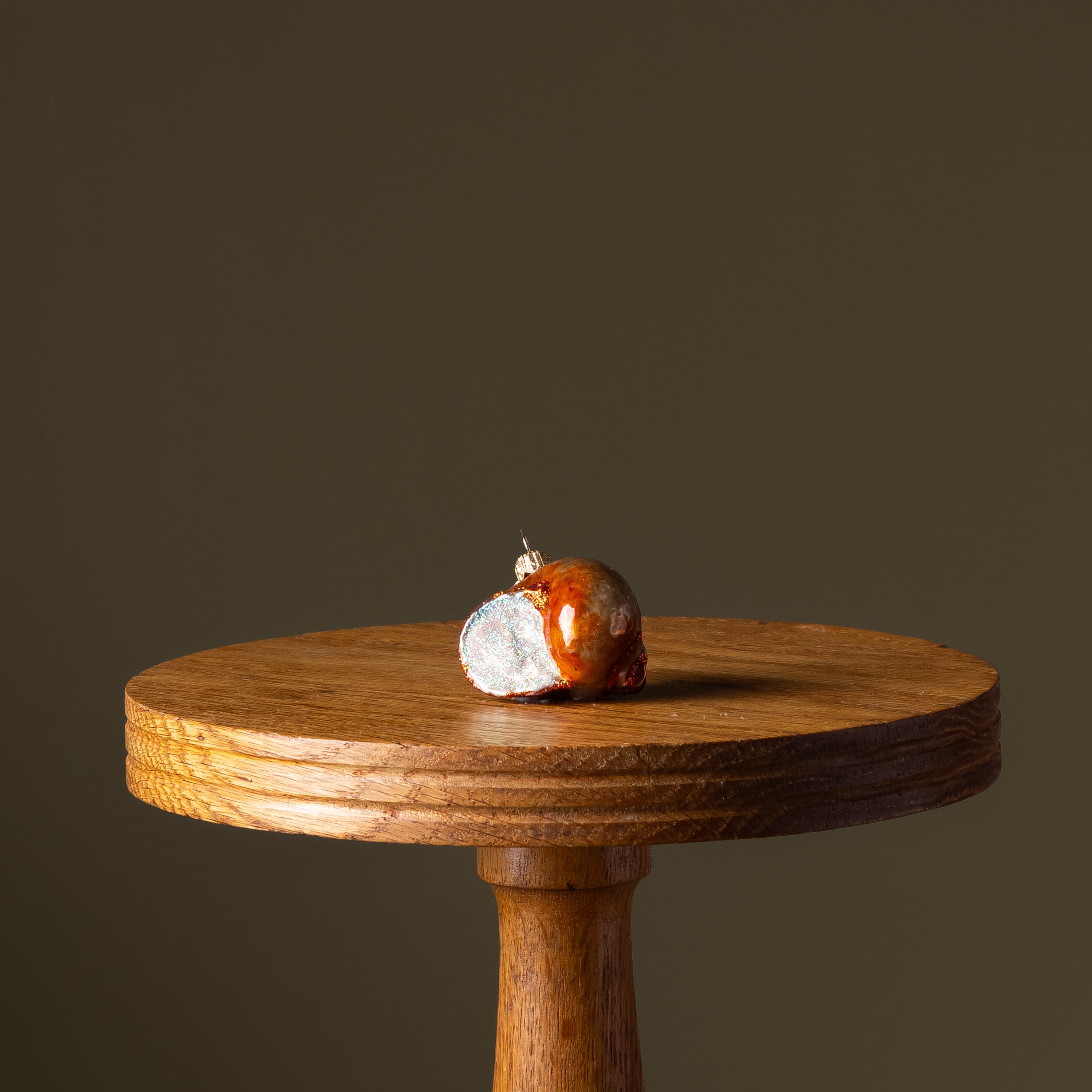 Mini Orange Snail Shell Glass Ornament