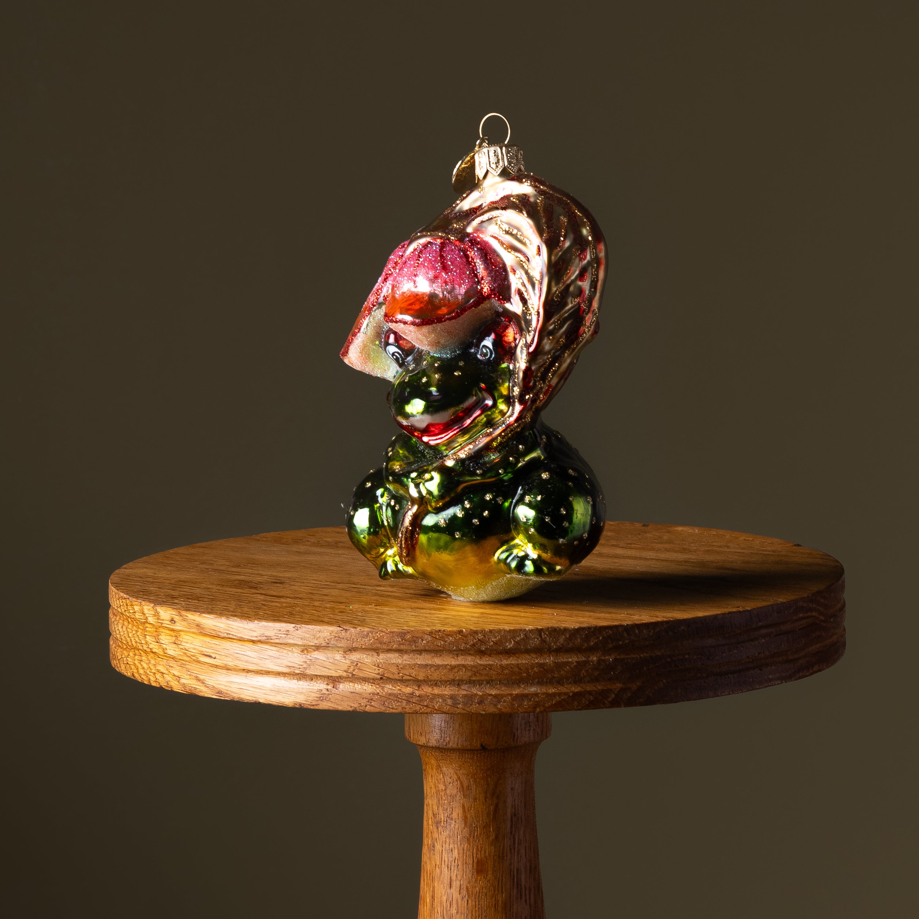 Frog Under the Lily Glass Ornament