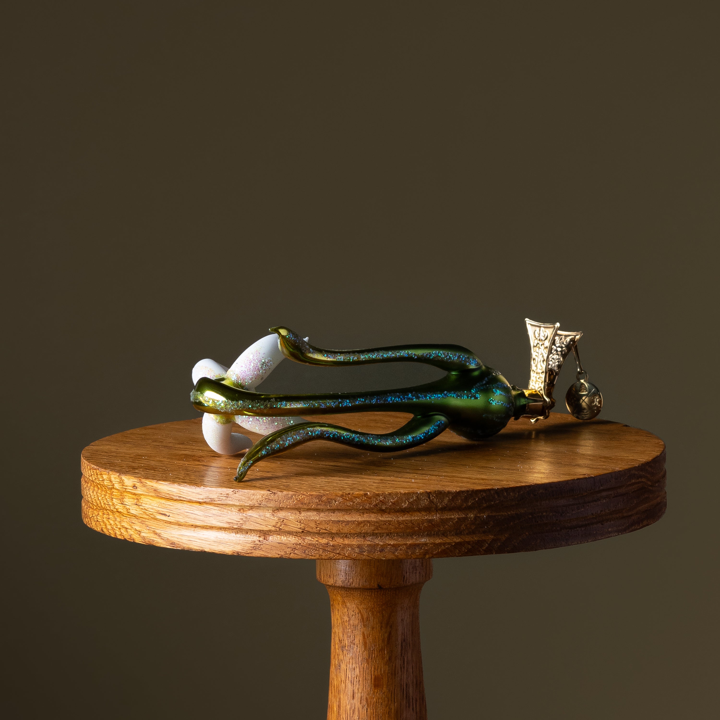 Snowdrop Flower Clip Glass Ornament