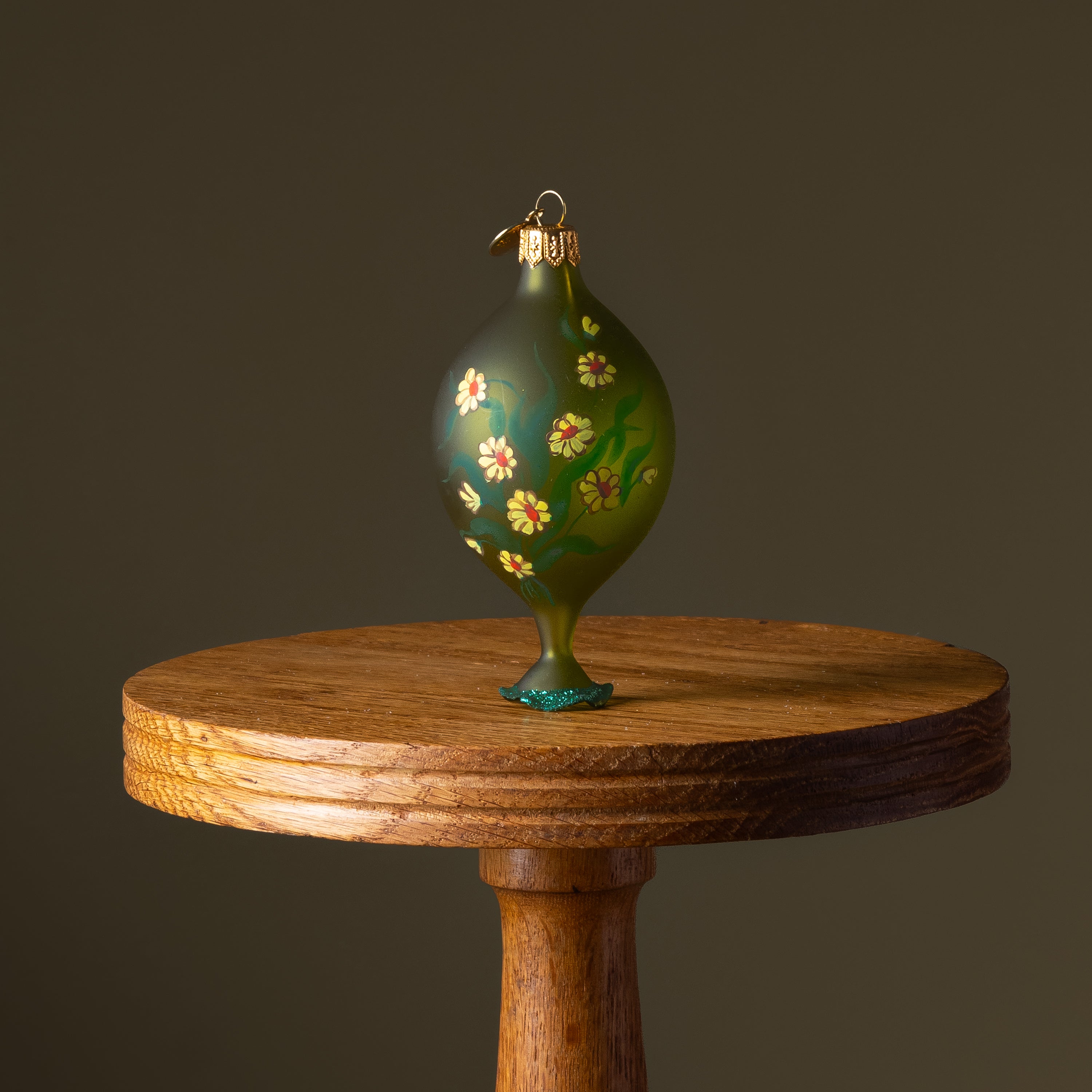 Floral Lantern Glass Ornament