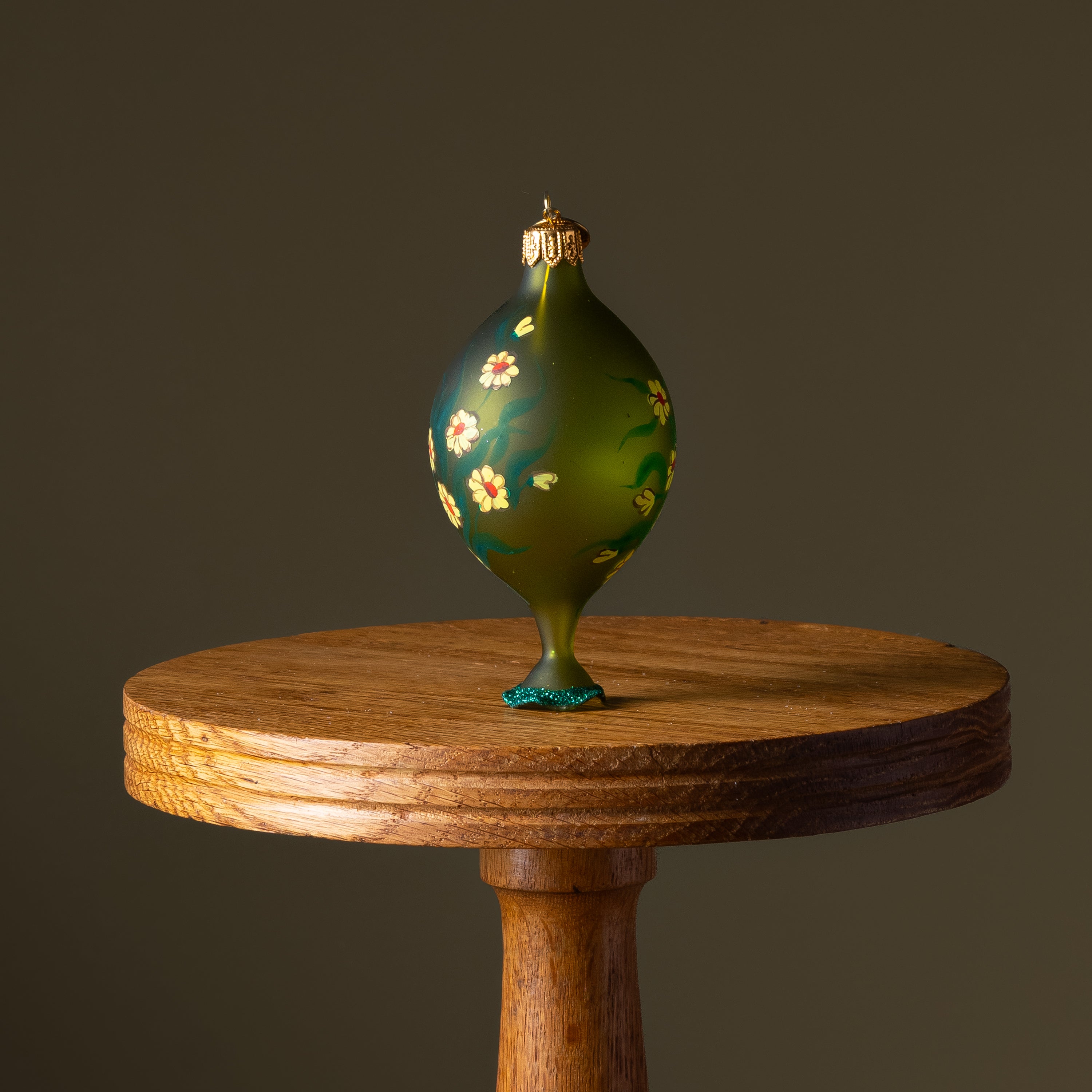 Floral Lantern Glass Ornament