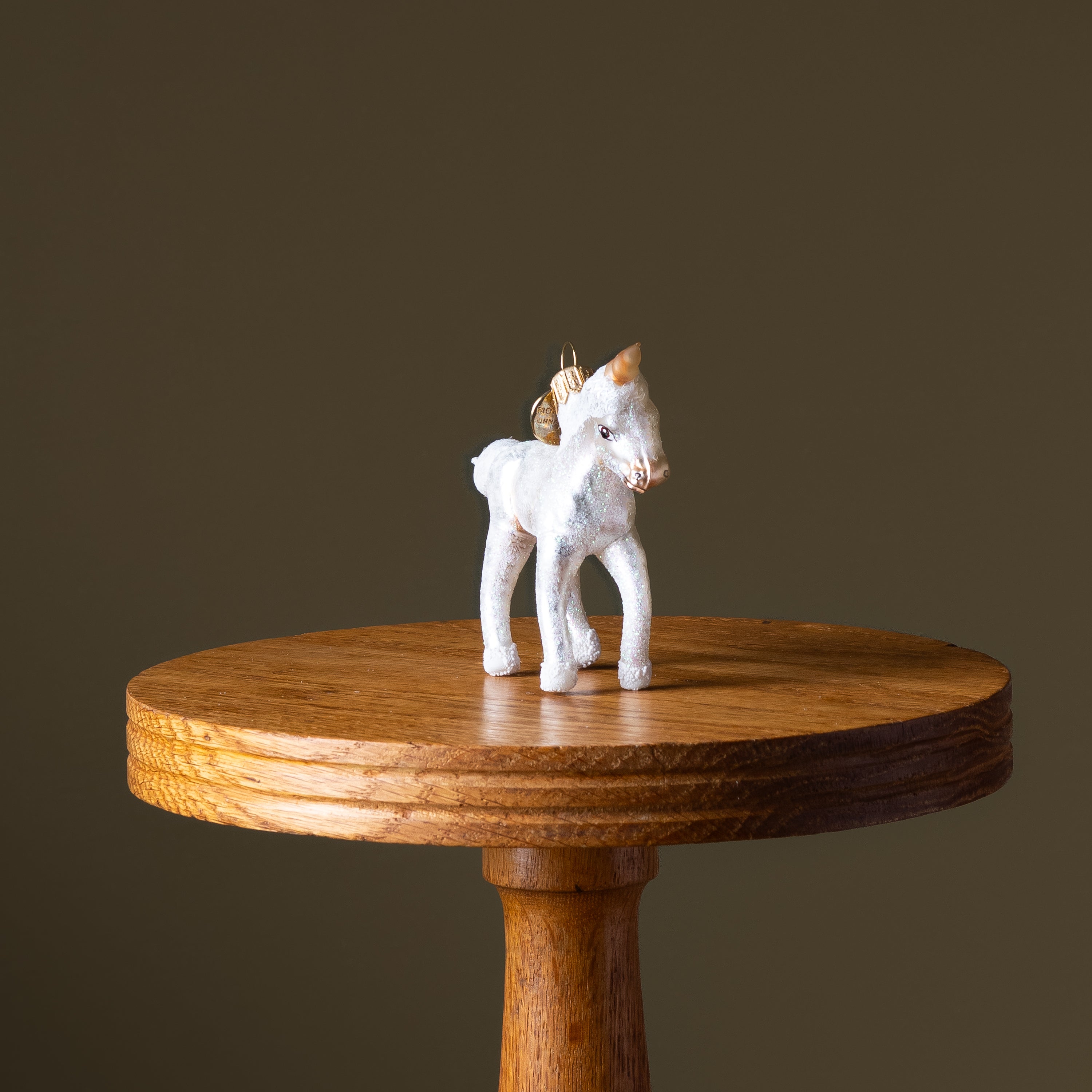 Silver Unicorn Glass Ornament