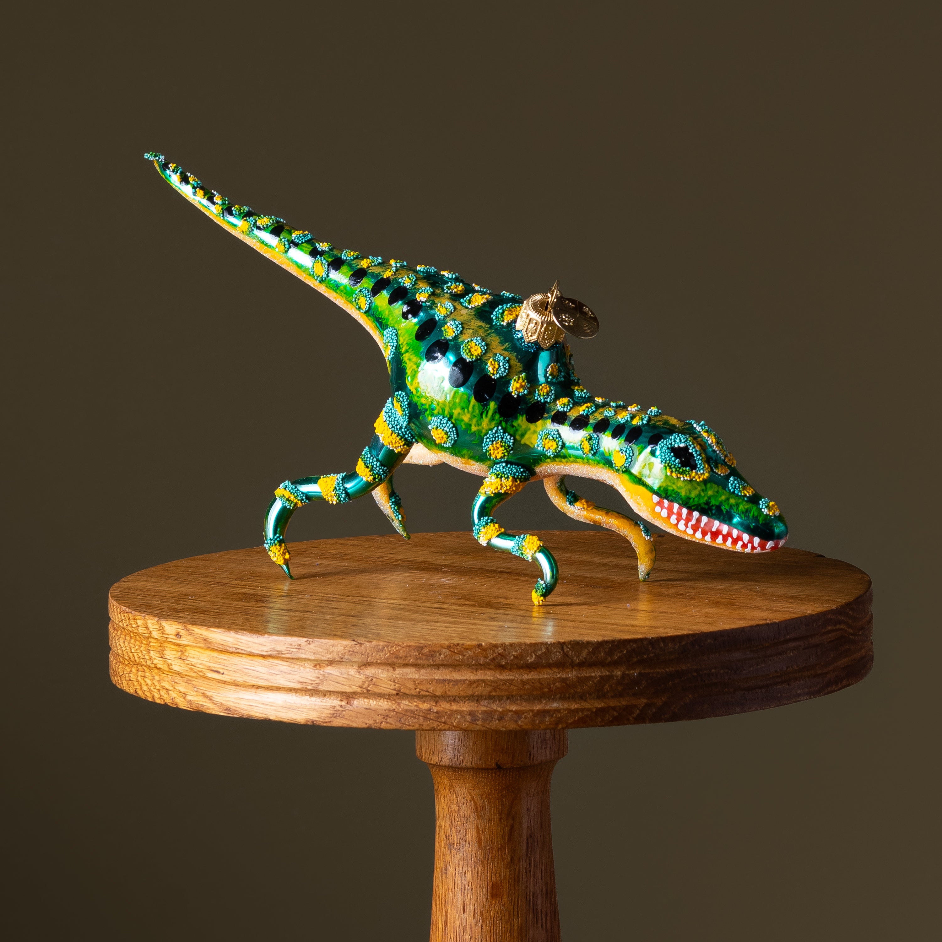 Green T-Rex Glass Ornament