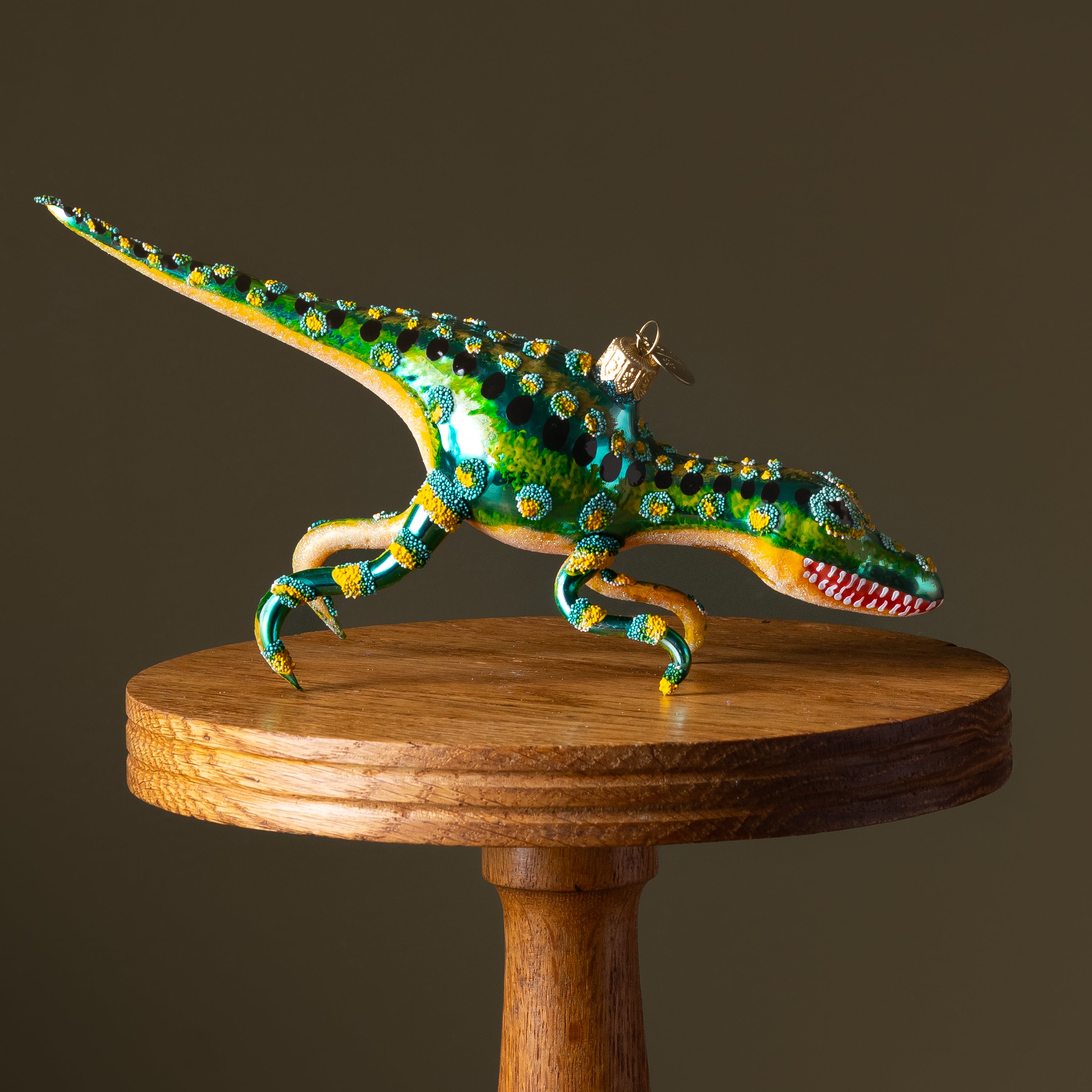 Green T-Rex Glass Ornament