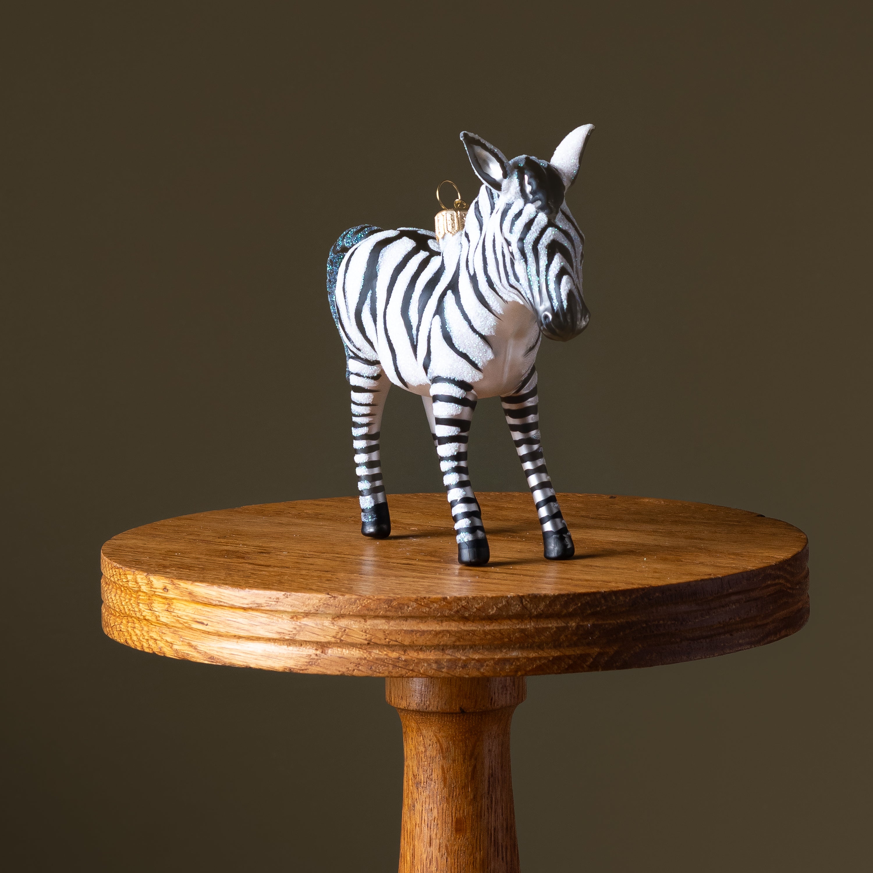 Zebra Glass Ornament