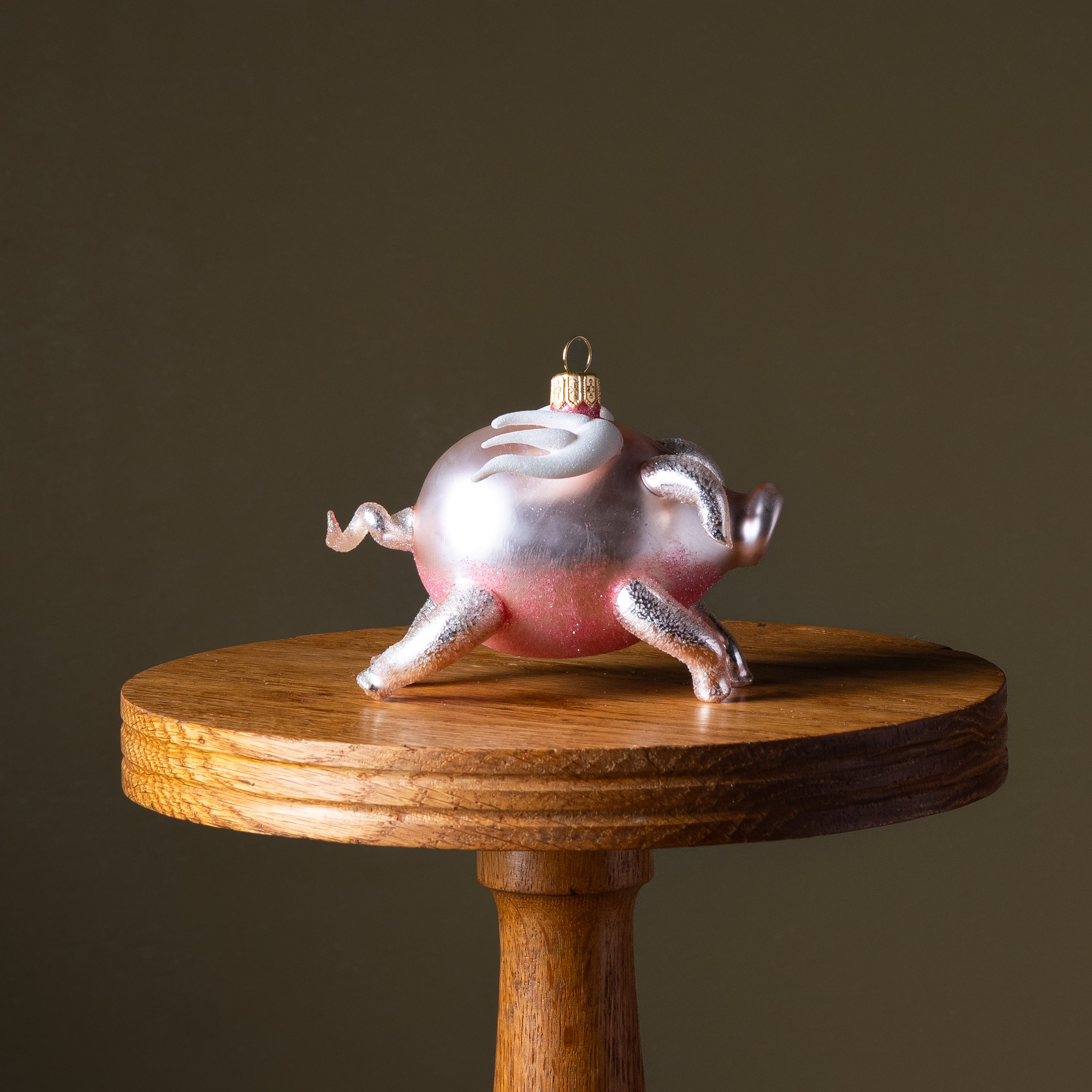 Flying Pig Glass Ornament