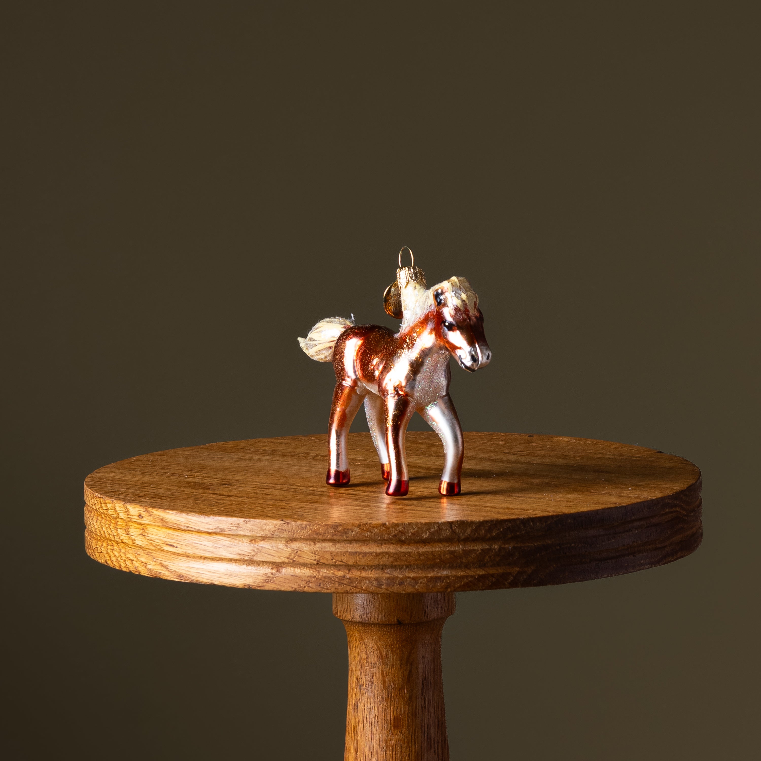 Copper Colt Glass Ornament