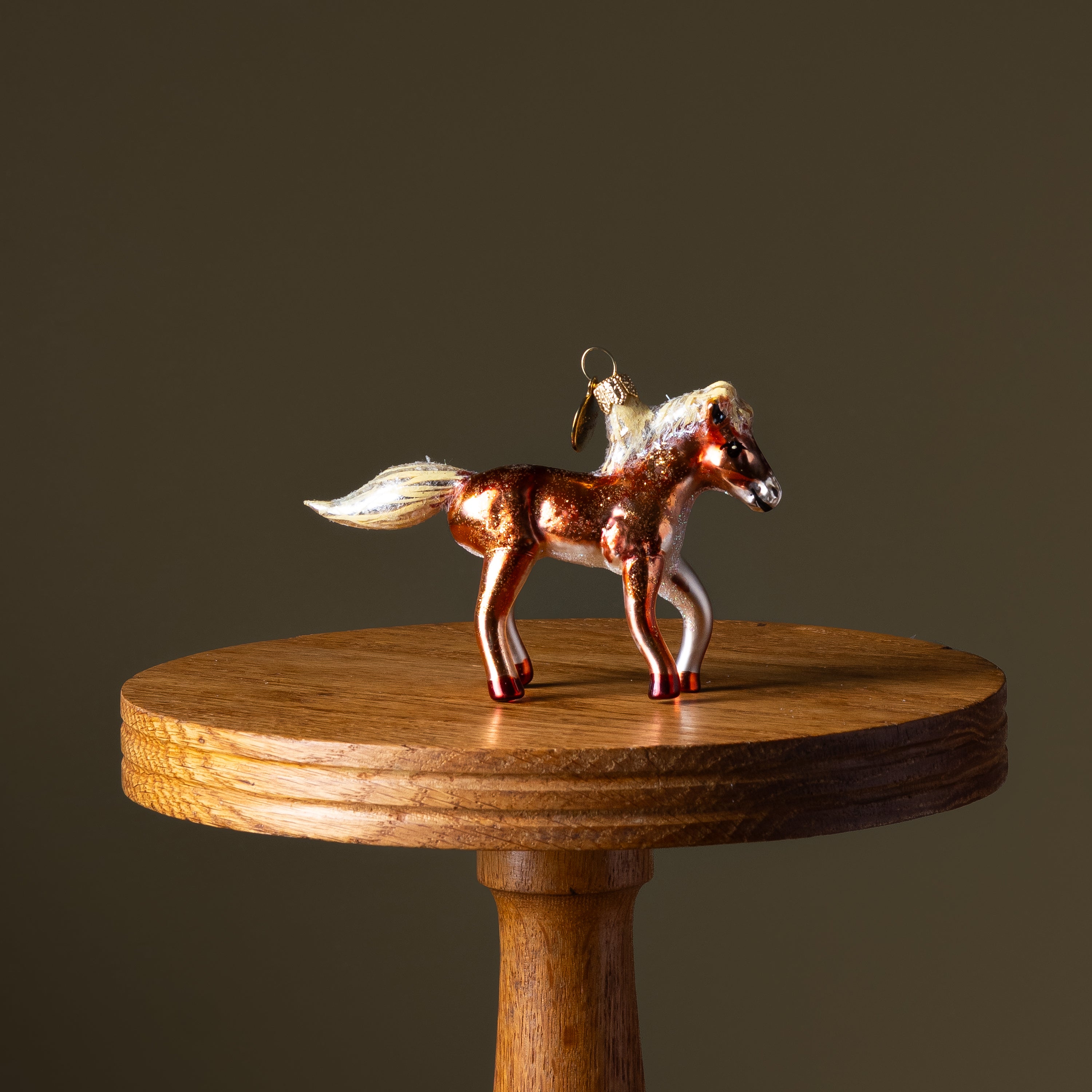 Copper Colt Glass Ornament