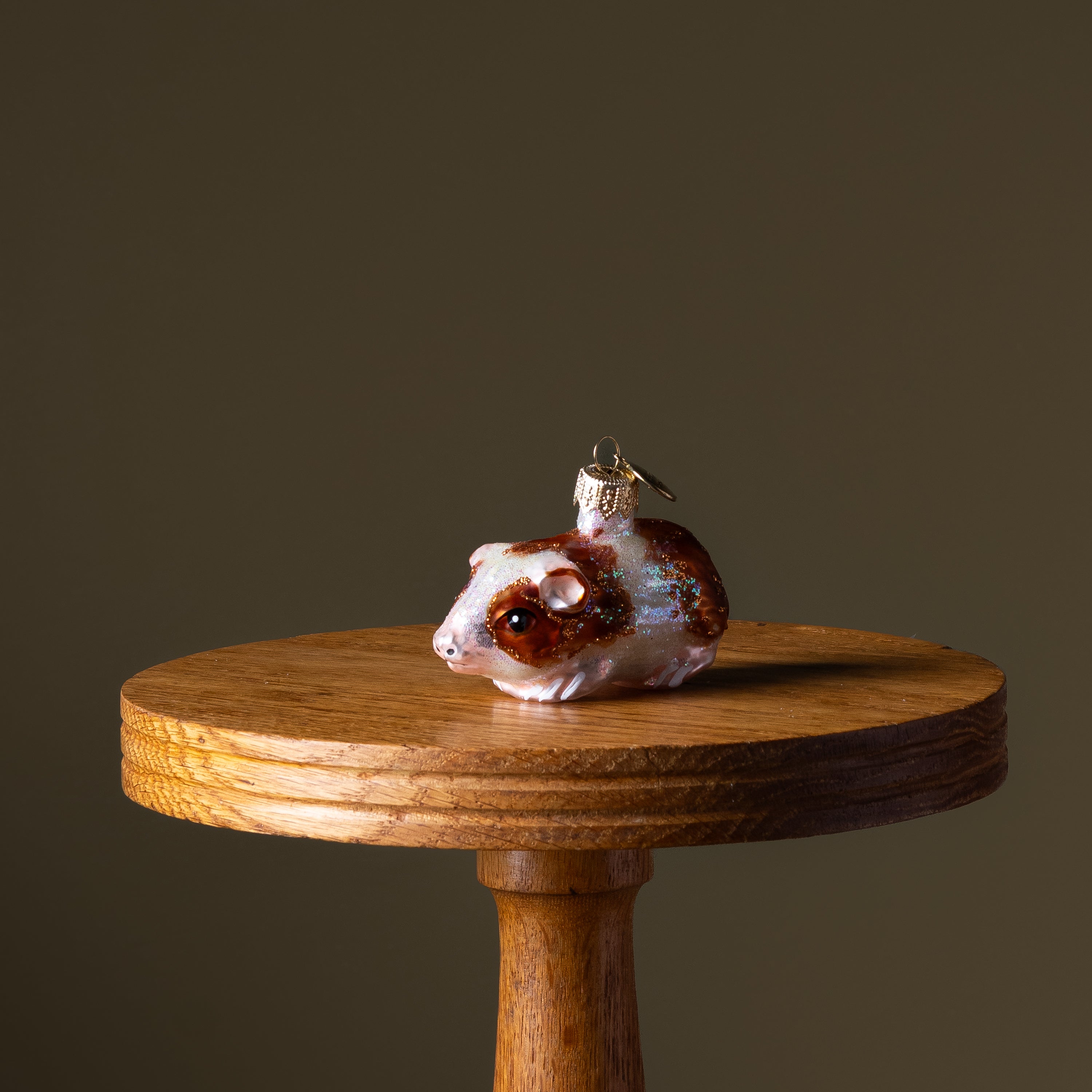 Red Dutch Guinea Pig Glass Ornament