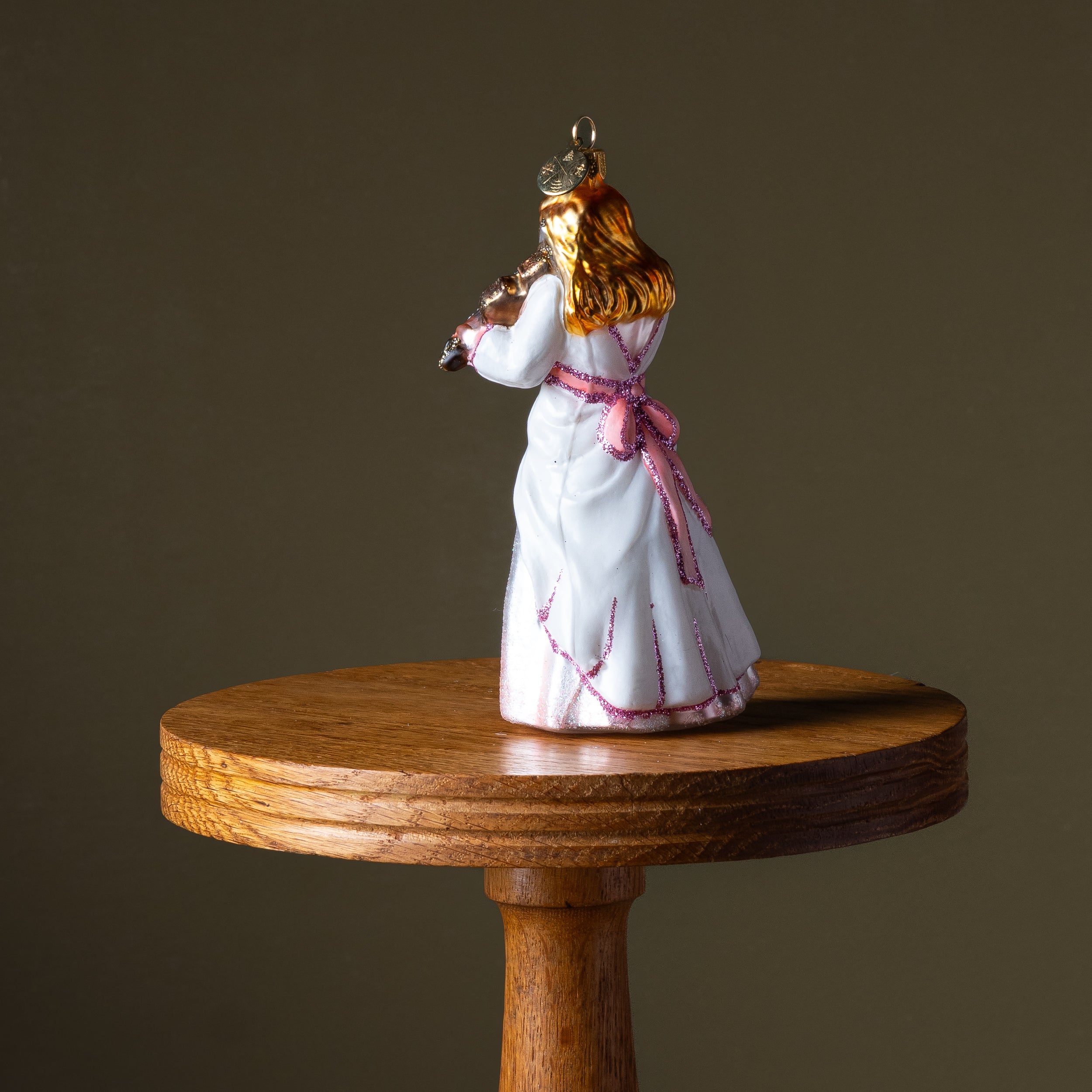 Princess Playing Violin Glass Ornament