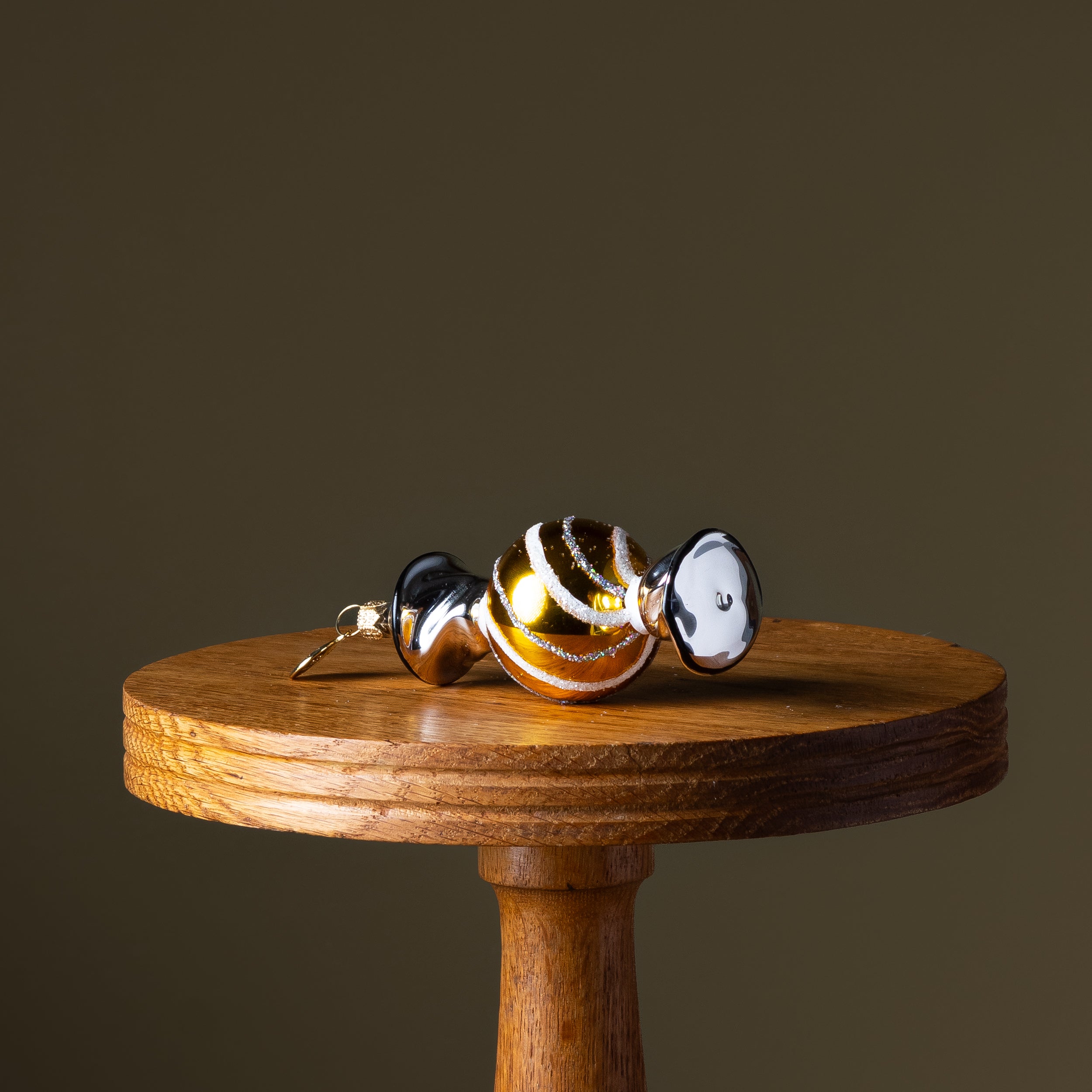 Yellow Wrapped Candy Glass Ornament