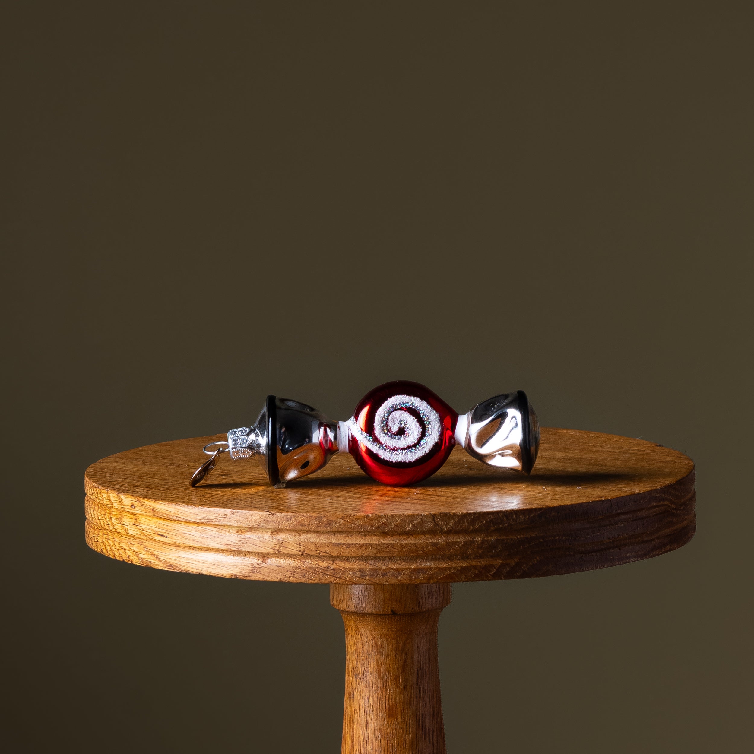 Red Wrapped Candy Glass Ornament