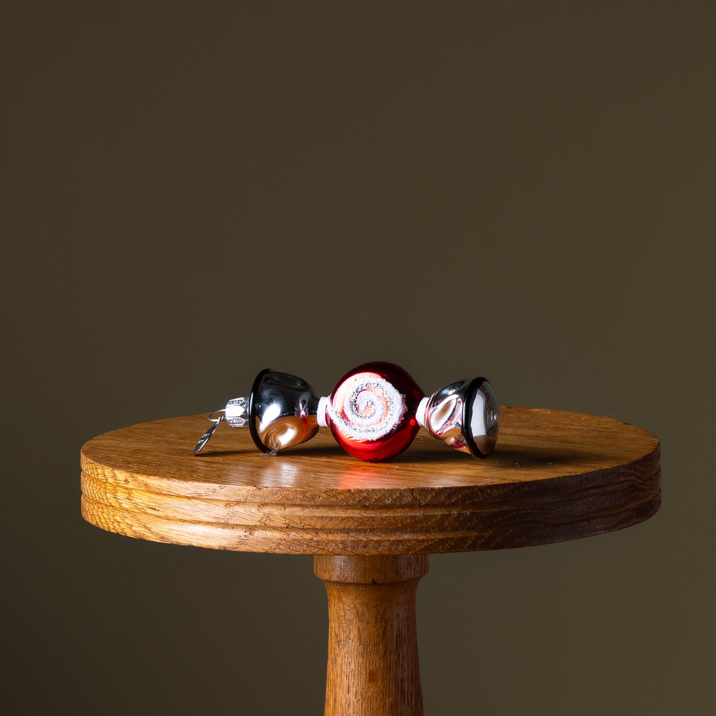 Red Wrapped Candy Glass Ornament