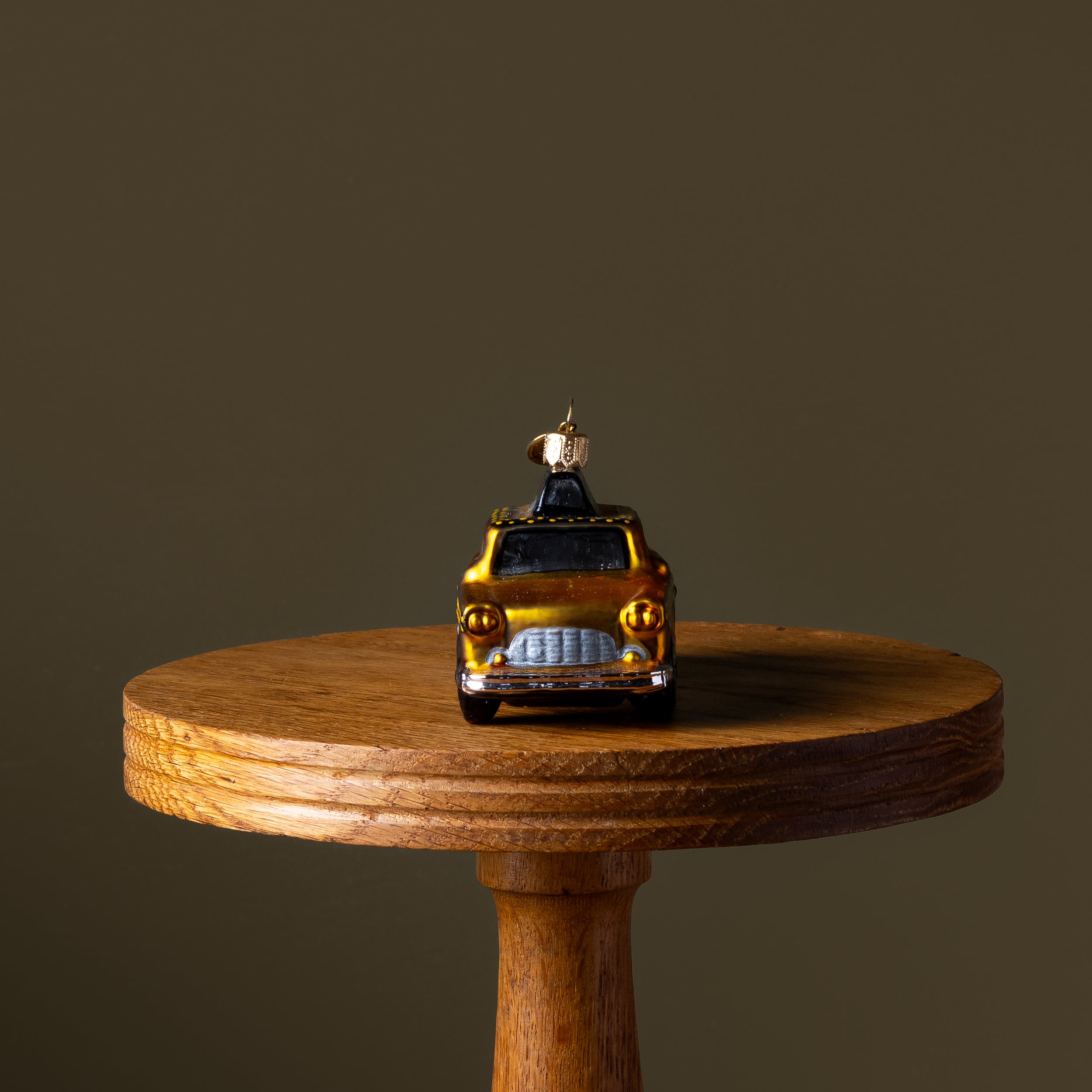 New York Taxi Cab Glass Ornament