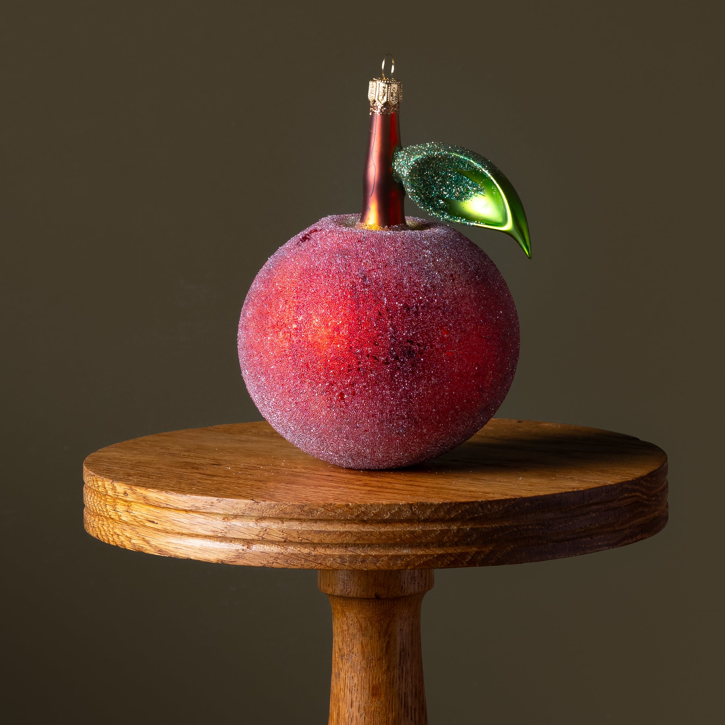 Frosted Apple Glass Ornament