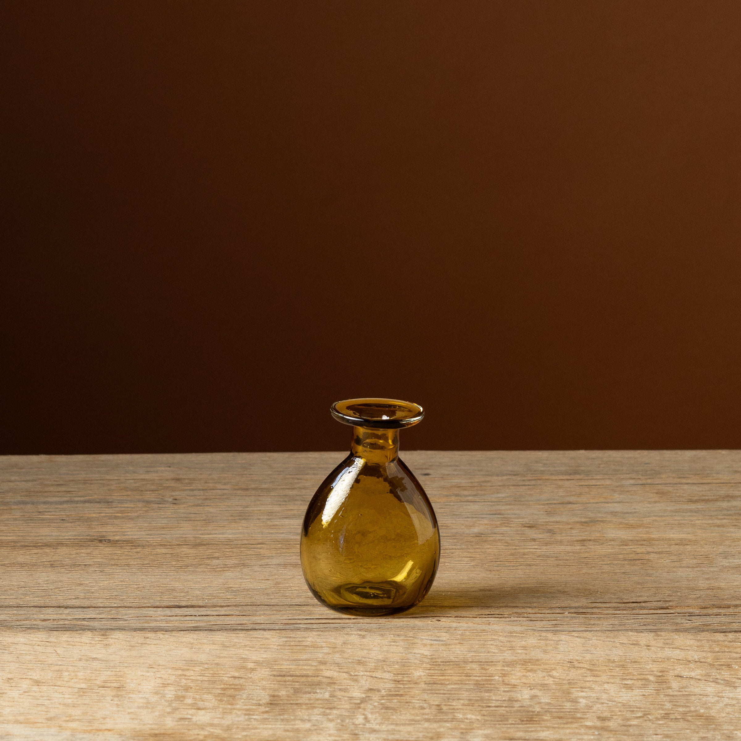 Amber Curved Bud Vase