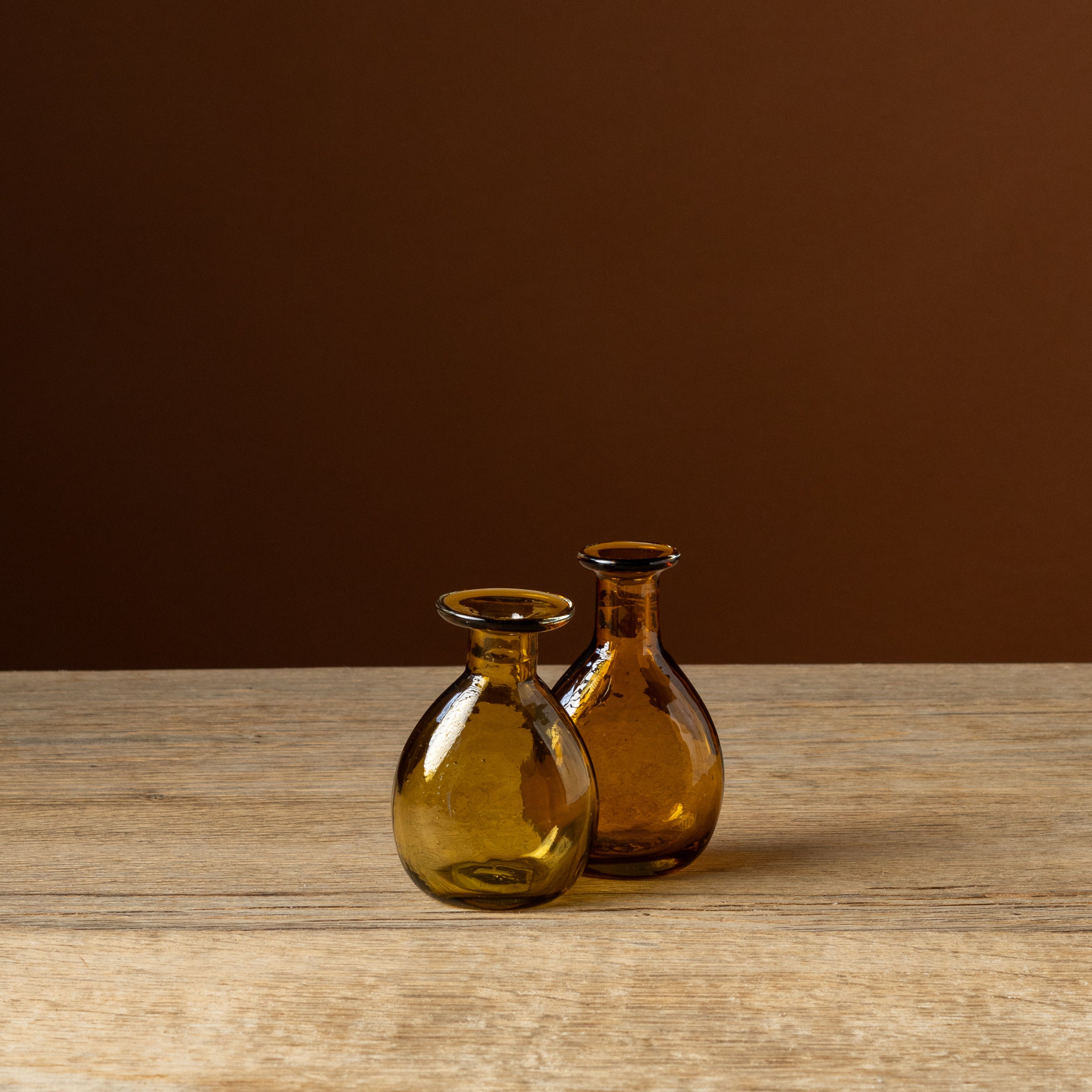 Amber Curved Bud Vase