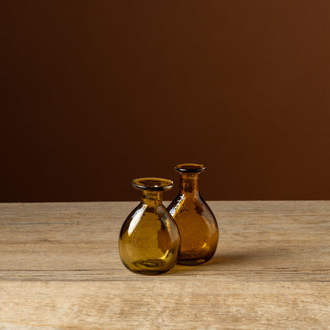 Amber Curved Bud Vase