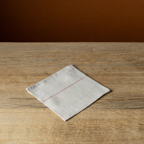 Rythmo Natural & Red Linen Napkin