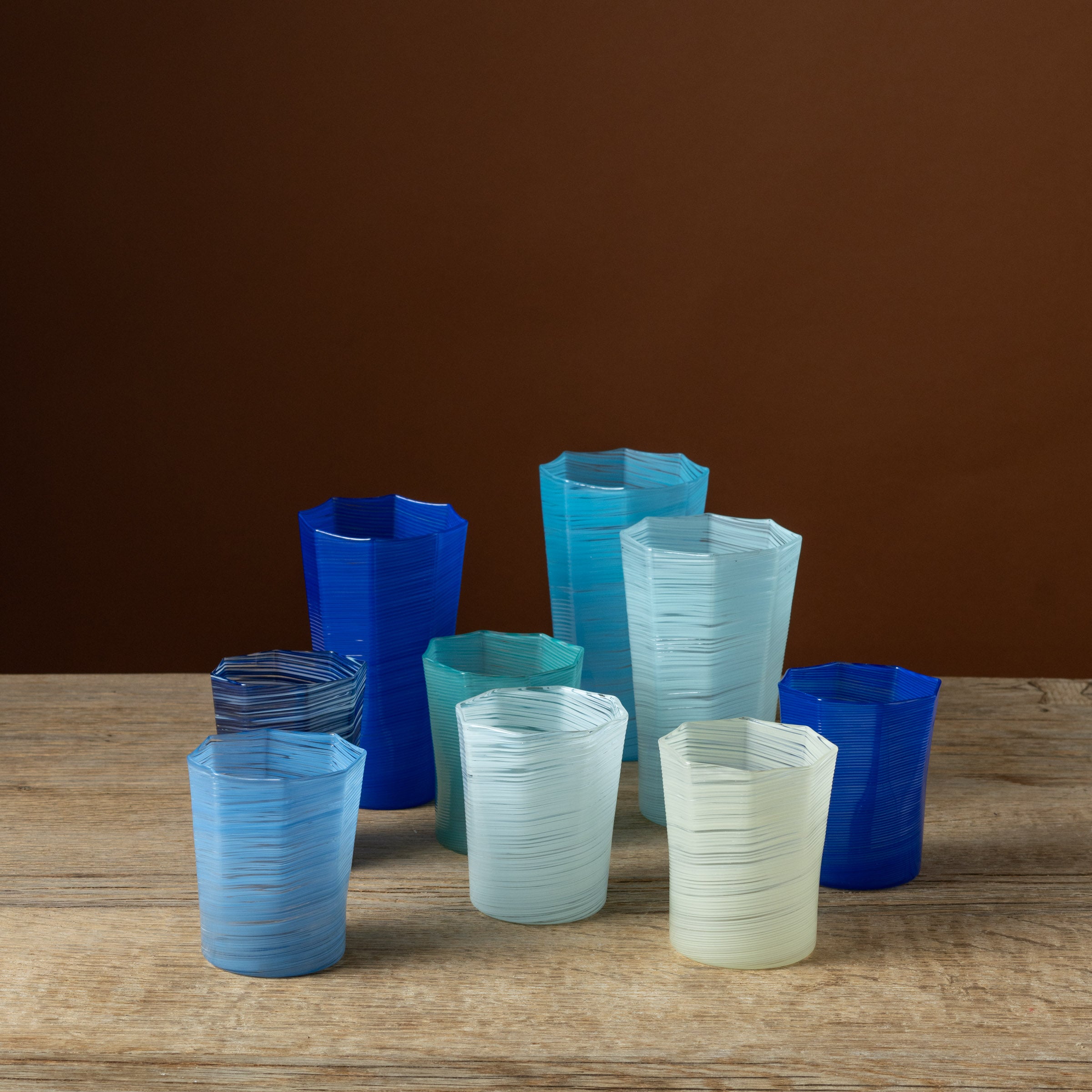 Dutch Blue Octagonal Short Glass