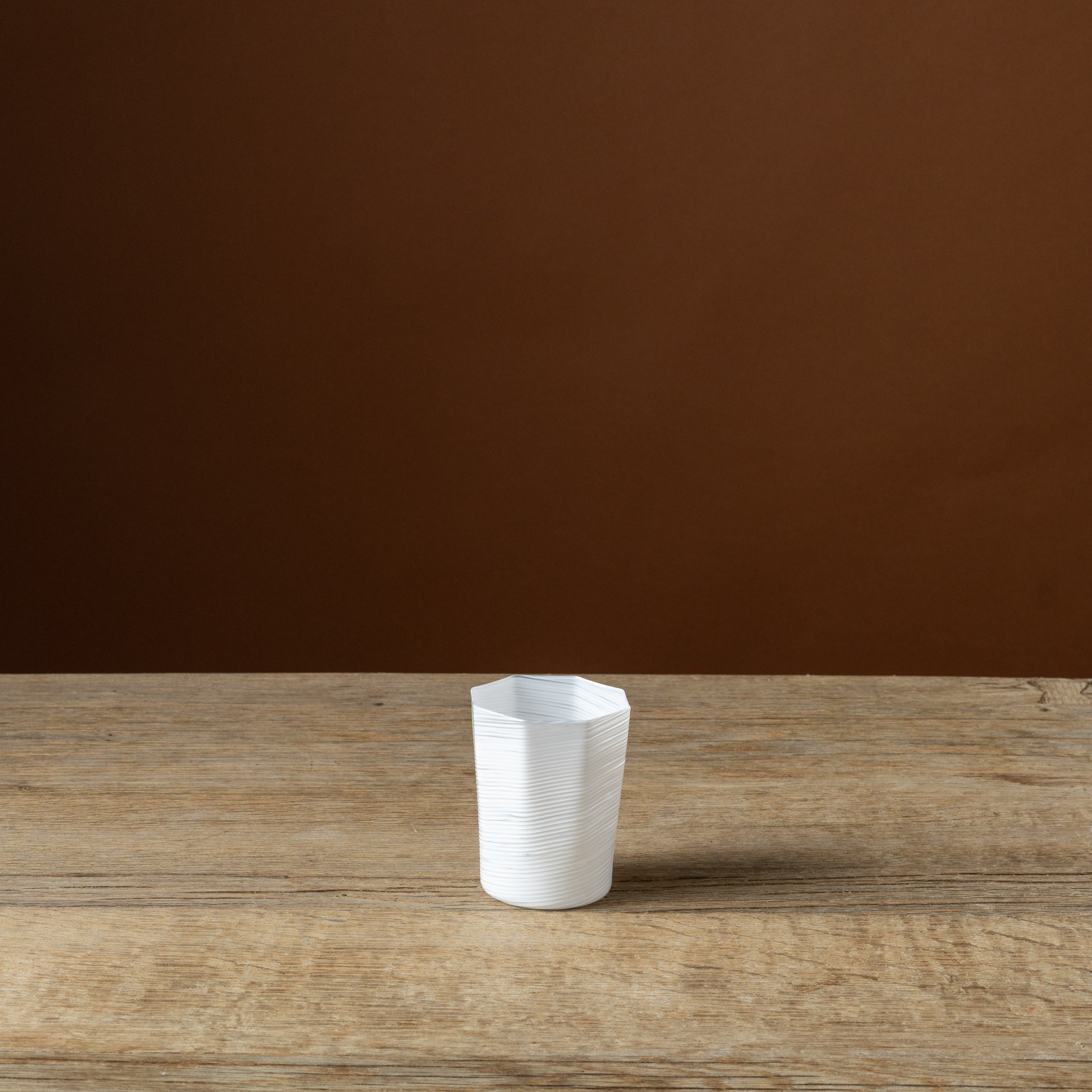 White Octagonal Short Glass