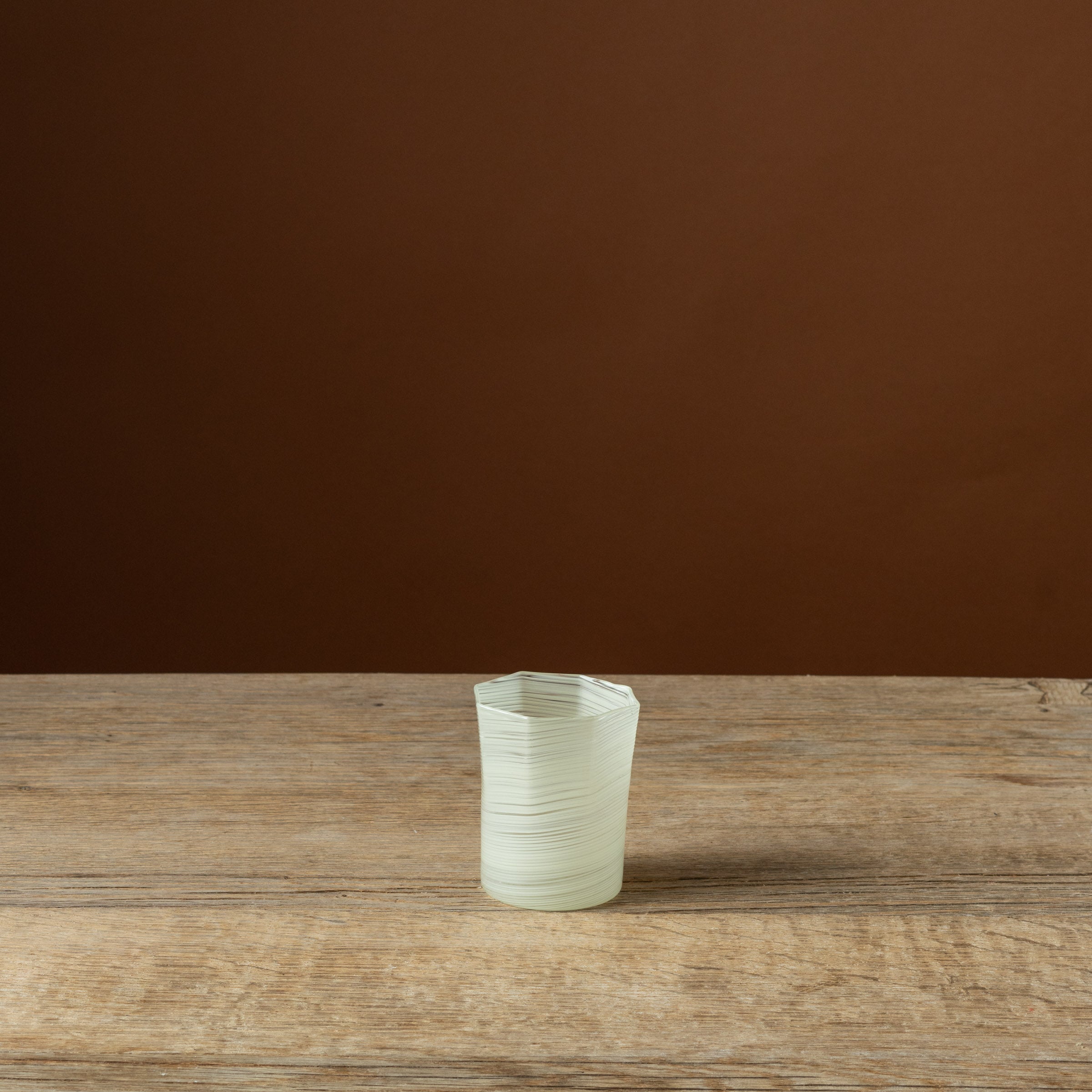 Yellow Octagonal Short Glass